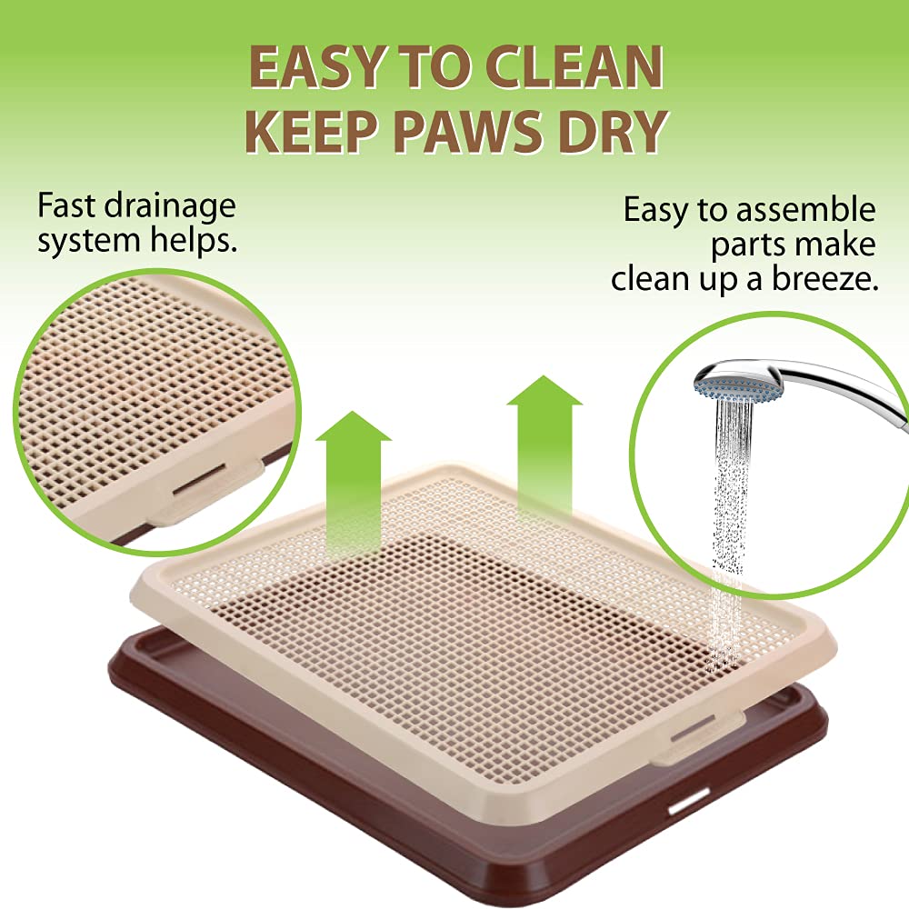 Banu Puppy Pee Pad Holder Indoor Outdoor Dog Potty Toilet Training Tray 20' X 16' For Small And Medium Dogs (Pink)
