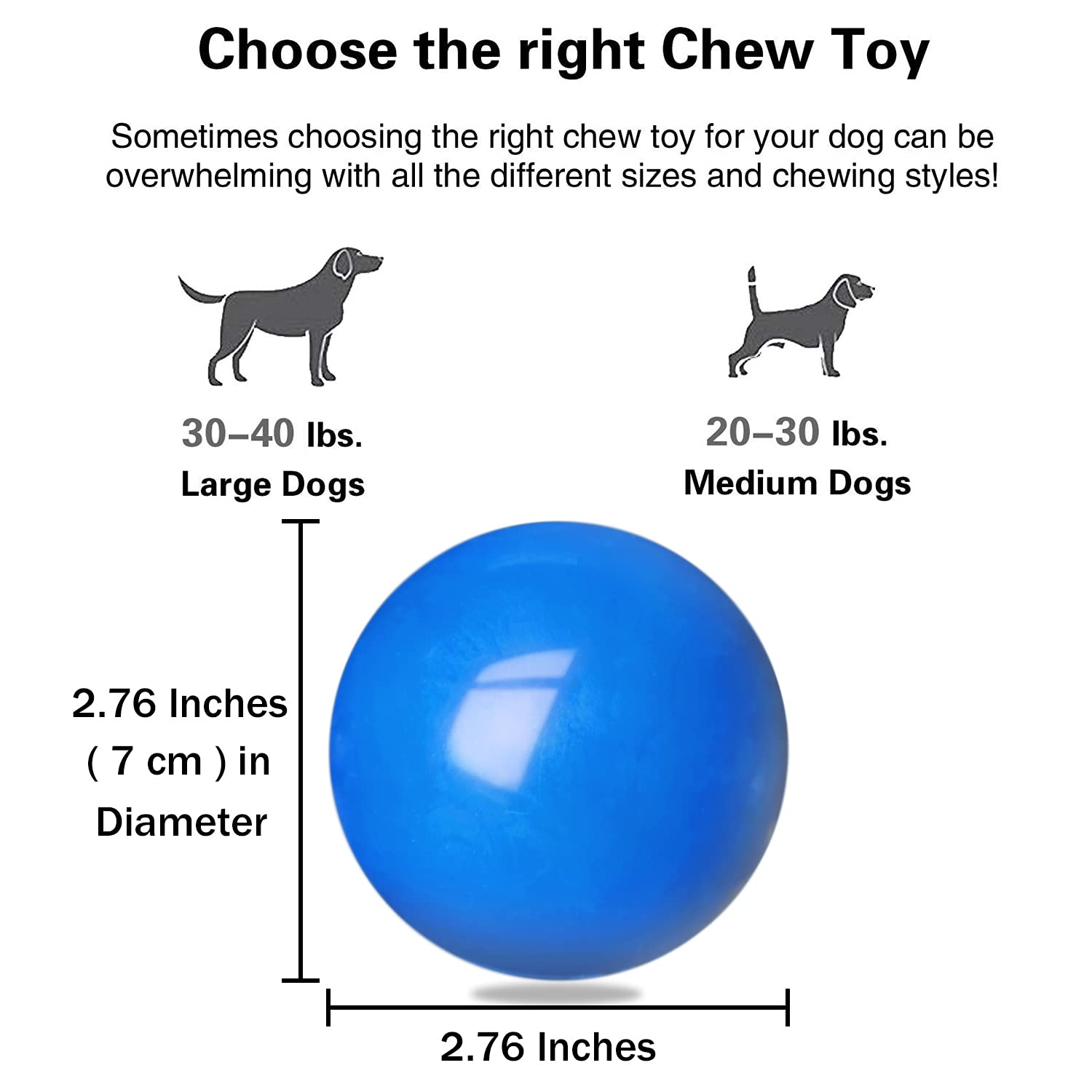Dlder Indestructible Dog Balls, Solid Rubber Bouncy Balls For Dogs Aggressive Chewers,100% Safe & Non-Toxic, Floating Durable Dog Chew Ball For Medium&Large Dogs To Training, Play, Exercise And Fetch.