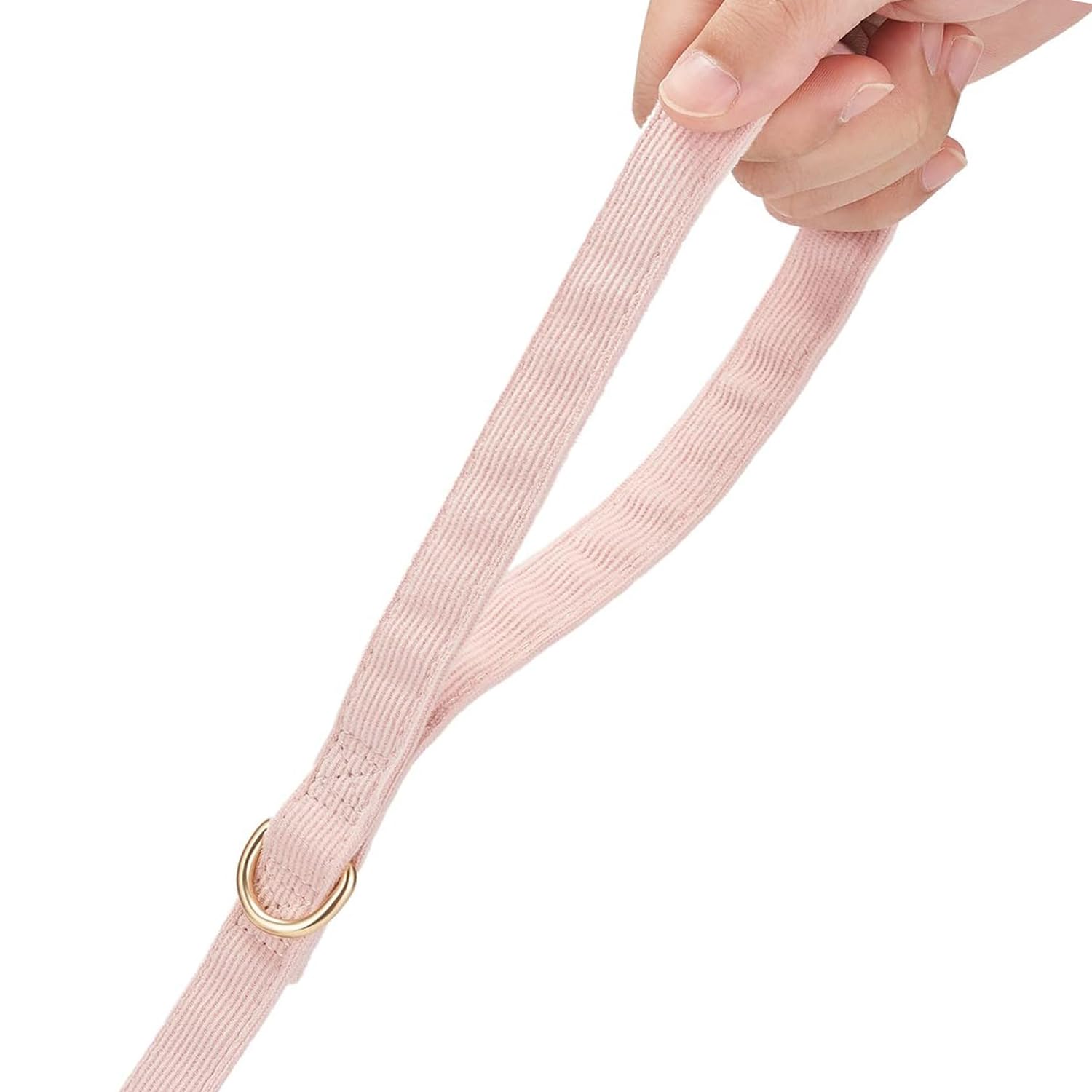 Petiry Soft Corduroy Fibric Dog Leash, 5 Feet Length Lead With Heavy Duty Rotating Hook, For Medium Large Dogs.(M,Light Pink)
