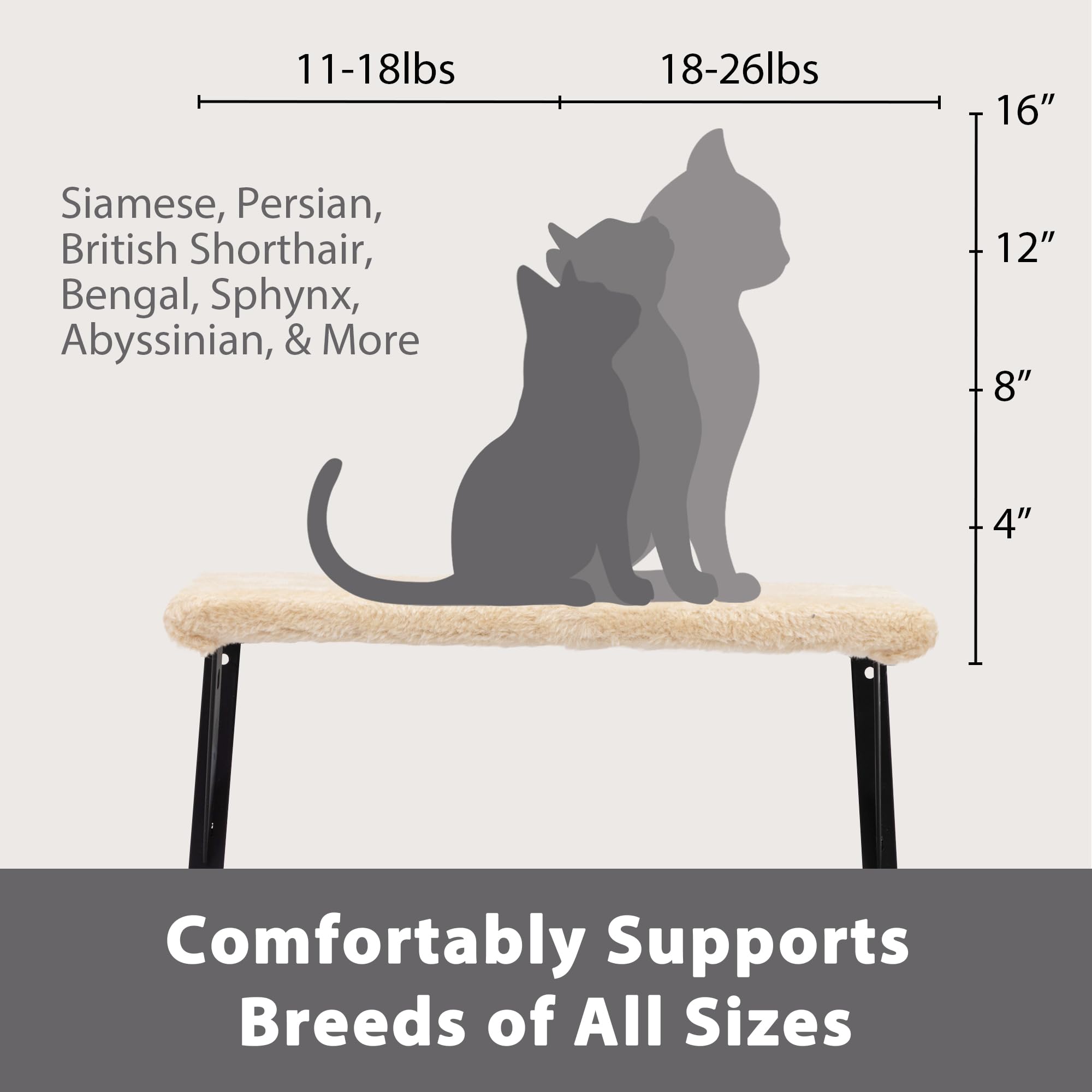 COZIWOW Cat Wall Shelves and Mounted Perches, Climber Set with 5pcs Including Cat Scratching Post, Hanging Bed, House, Steps, Tr