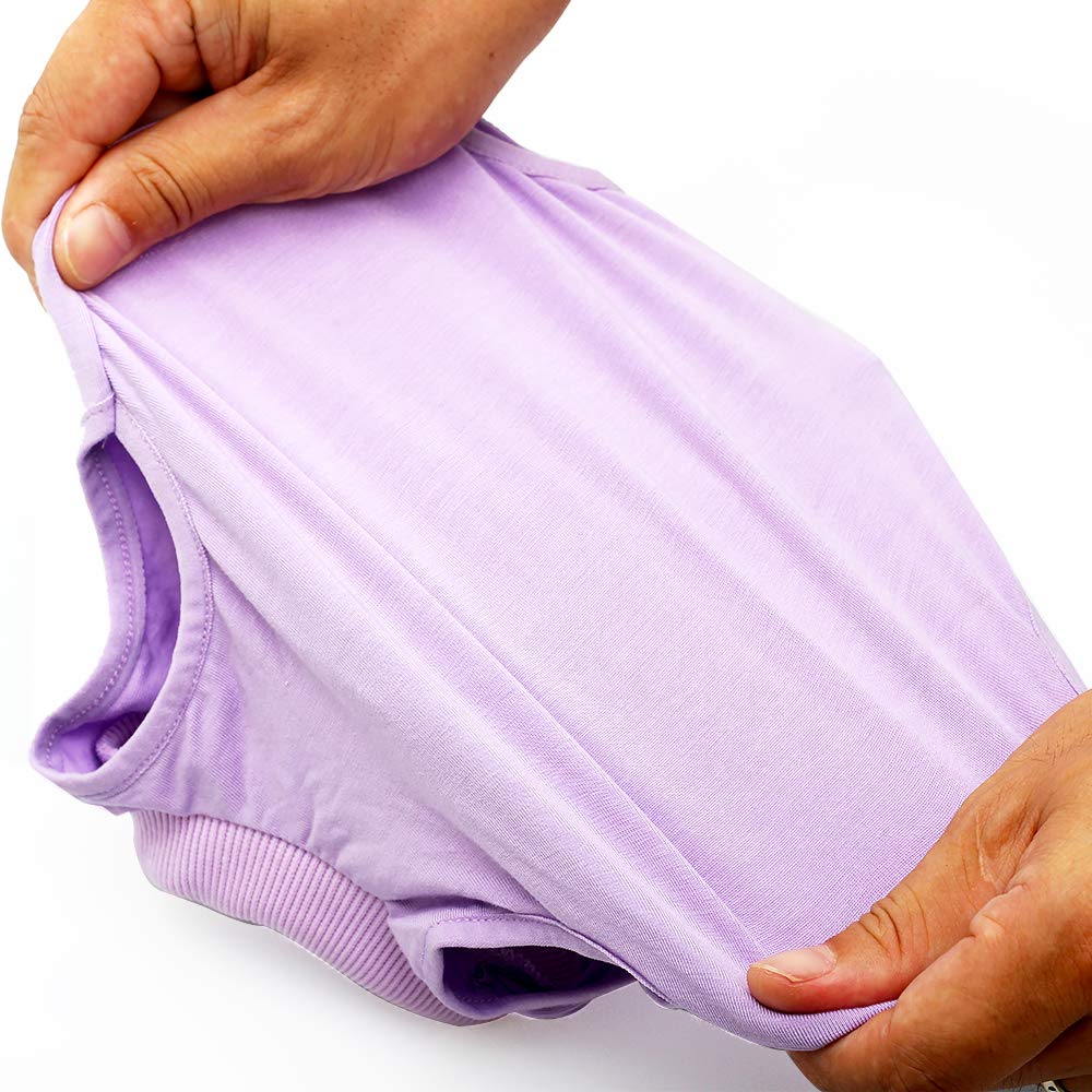 Ouuonno Cat Wound Surgery Recovery Suit For Abdominal Wounds Or Skin Diseases, After Surgery Wear, Pajama Suit, E-Collar Alternative For Cats (M, Purple)