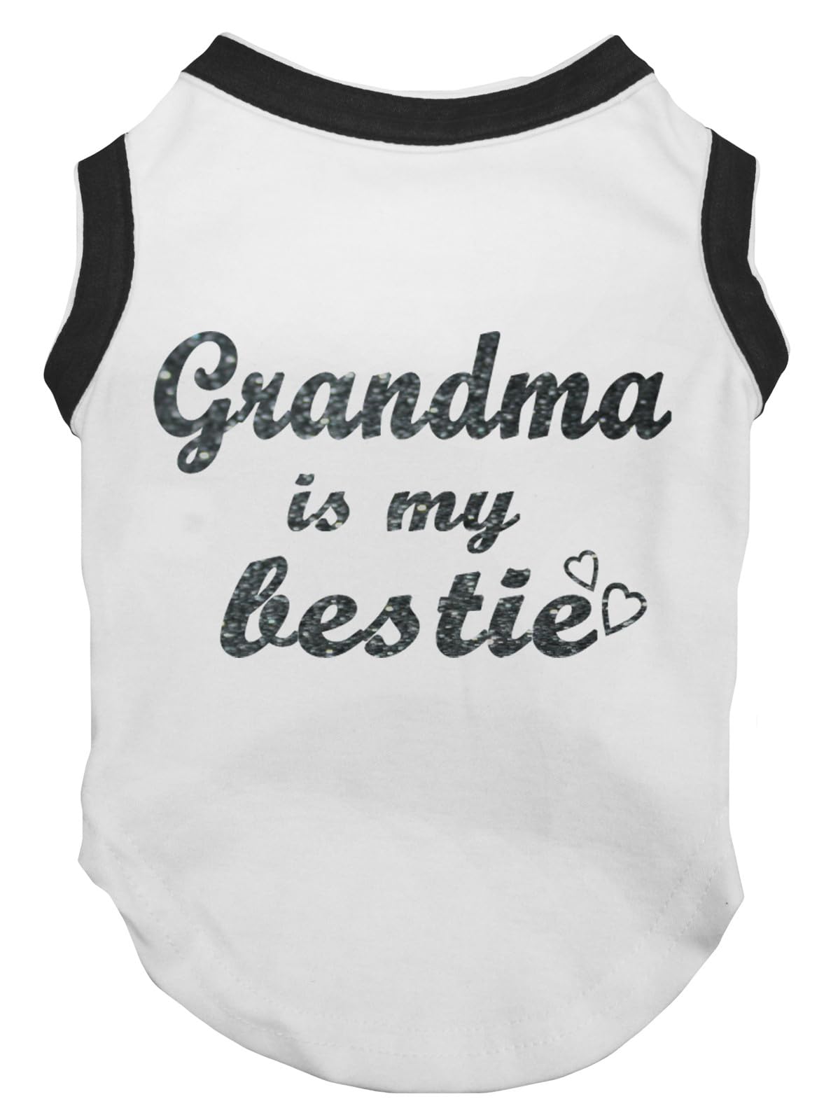 Petitebella Grandma Is My Bestie Puppy Dog Shirt (White/Black, Large)