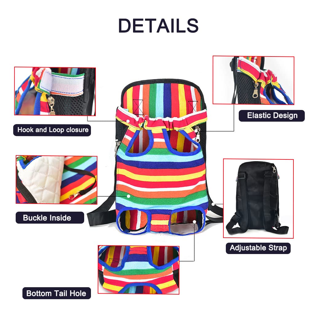 Leconpet Pet Carrier Backpack, Legs Out Adjustable Pet Front Cat Dog Carrier Backpack, Easy-Fit Dog Travel Backpack Carrier For Hiking Camping For Small Medium Puppies Cats (L, Black)