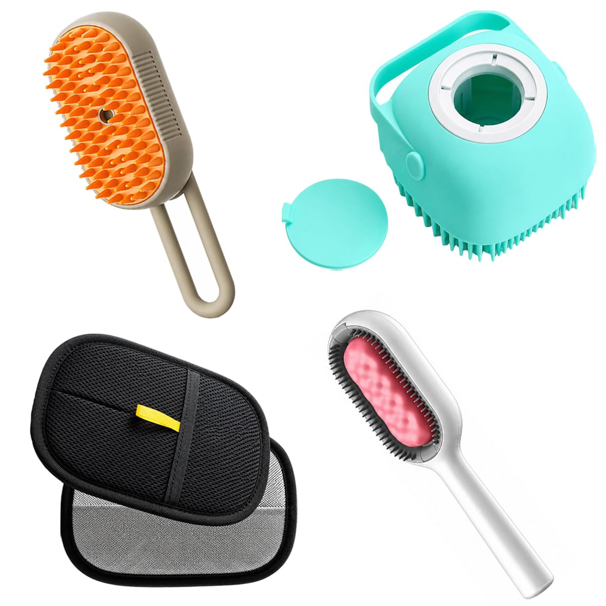 Professional Dog Cat Grooming Kit With Slicker Brush Bath Brush Glove Set
