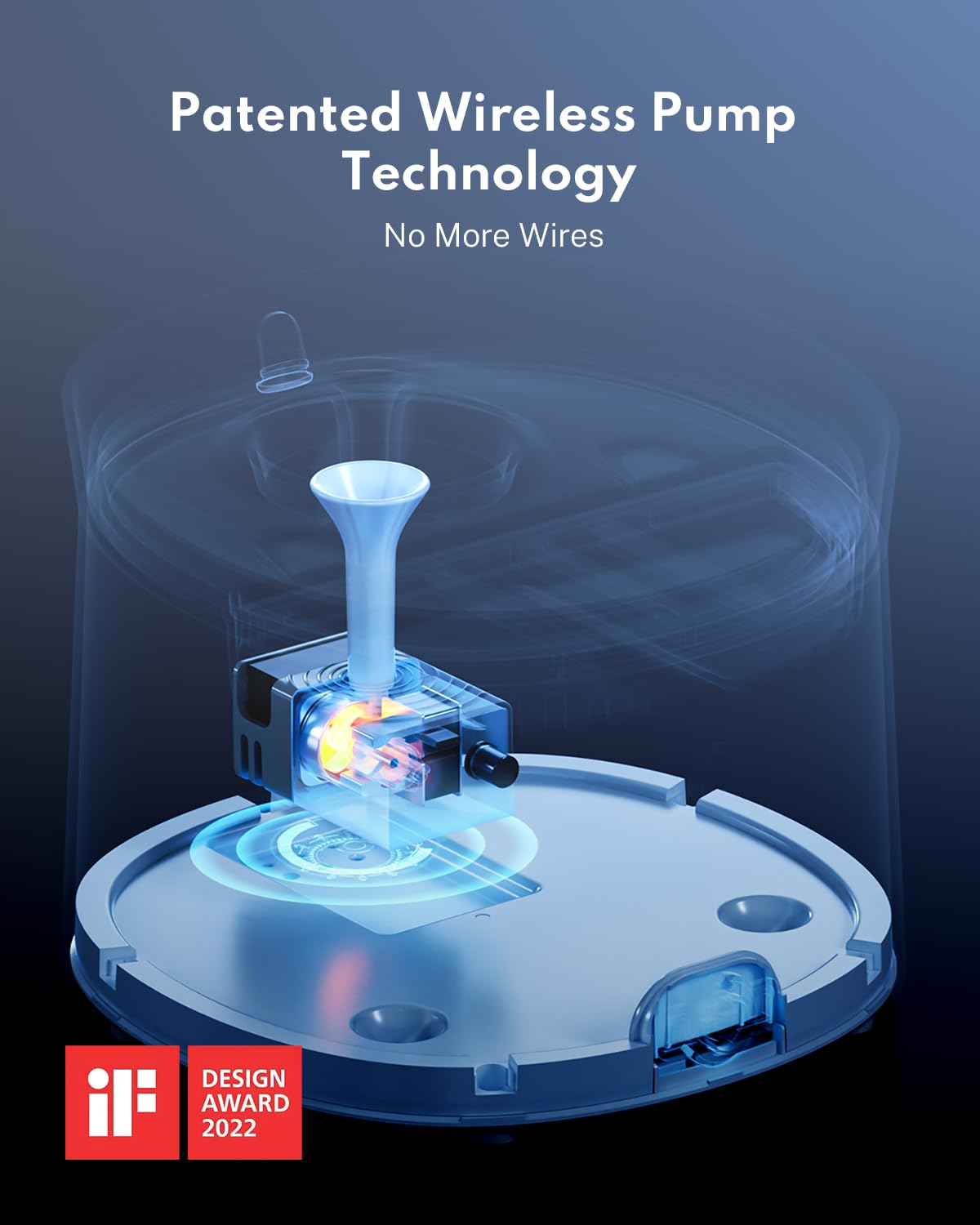 Homerunpet Silent Cat Water Fountain, 68 Oz/2L, Pet Fountain Wireless Pump, Dog Water Dispenser, Dual Mode, Quick Assembly & Eas