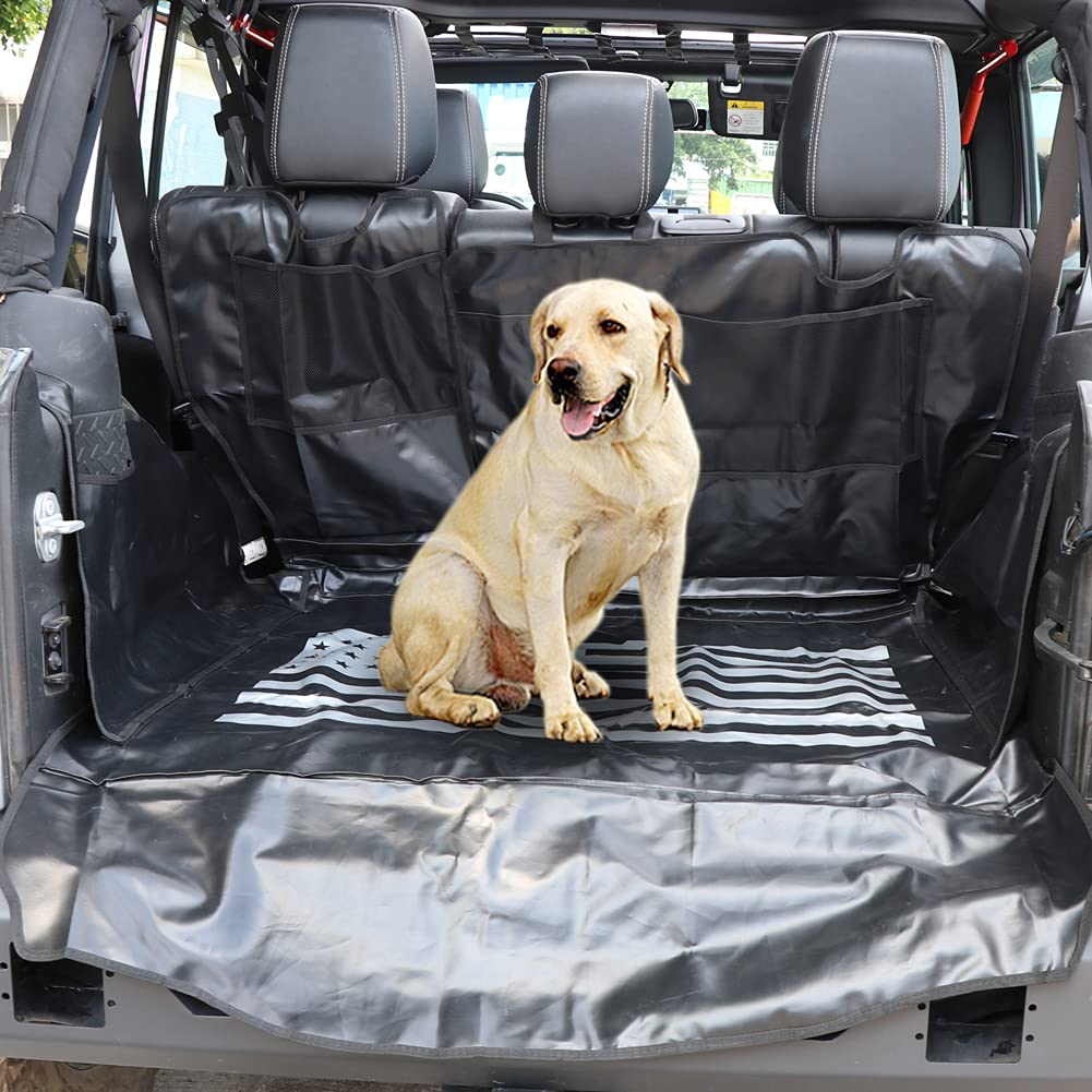 Bestaoo Dog Cargo Liner For Jeep, Waterproof Pet Dog Trunk Cargo Liner For 2007-2025 Jeep Wrangler Jk Jl 4-Door, Heavy Duty Oxfo