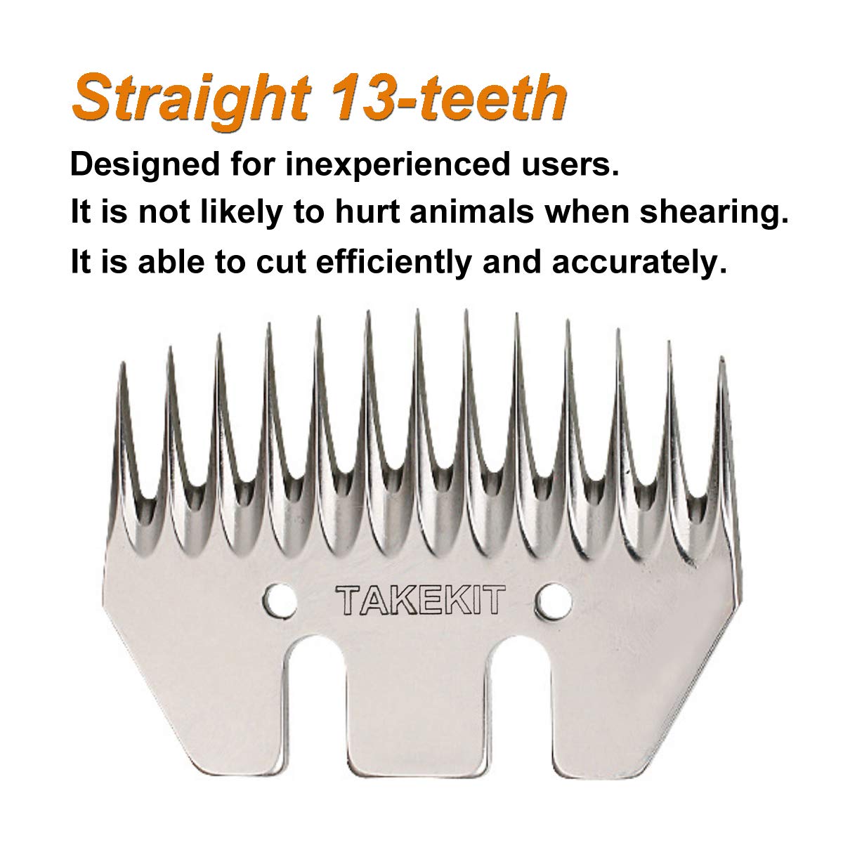 Takekit Sheep Shears Wool Clippers Universal Replacement Blades, Shearing Comb And Cutter Blade Set, Stainless Steel Straight 13-Teeth