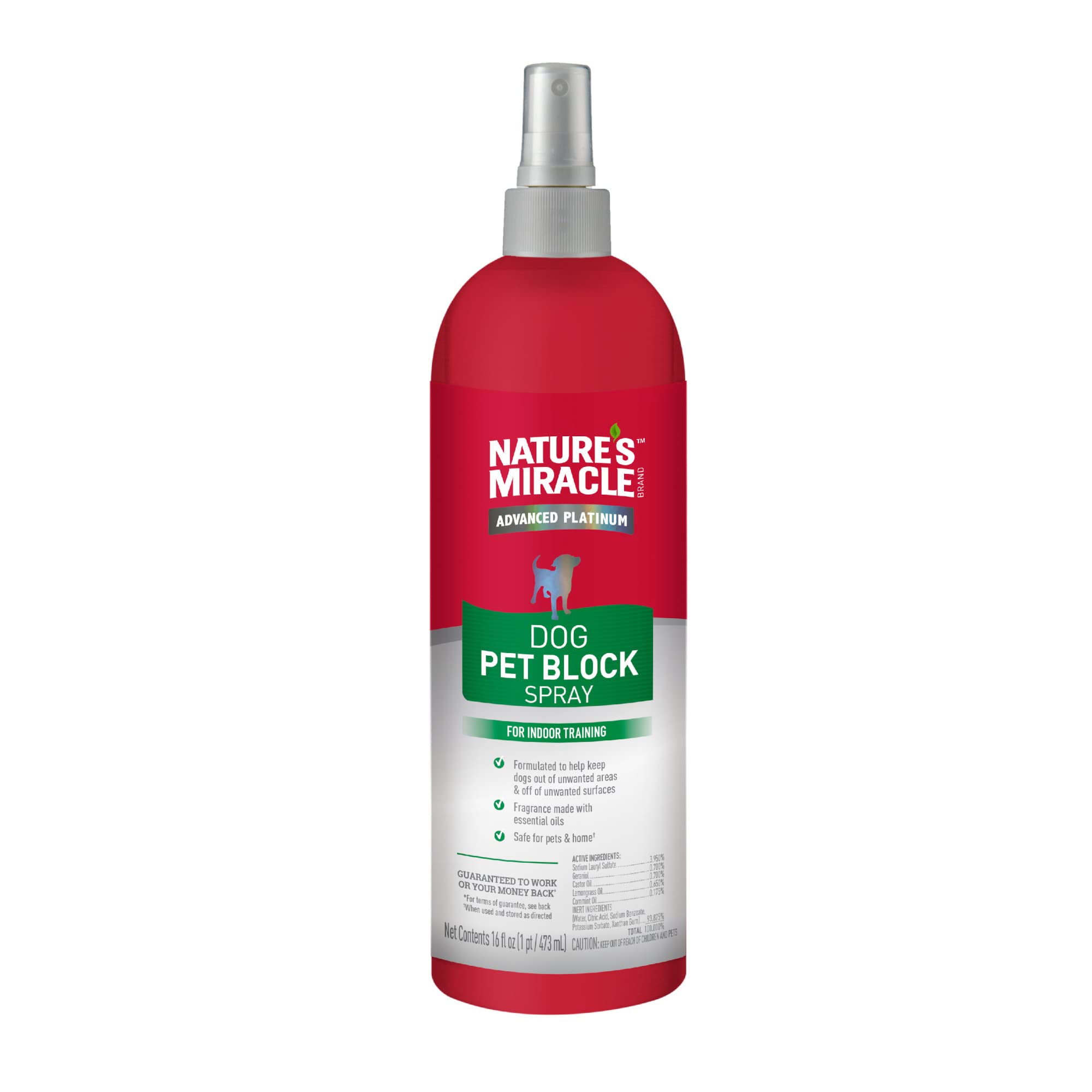 Natures Miracle Advanced Platinum Dog Pet Block Repellent Spray 16 Fl Oz (Pack of 1)
