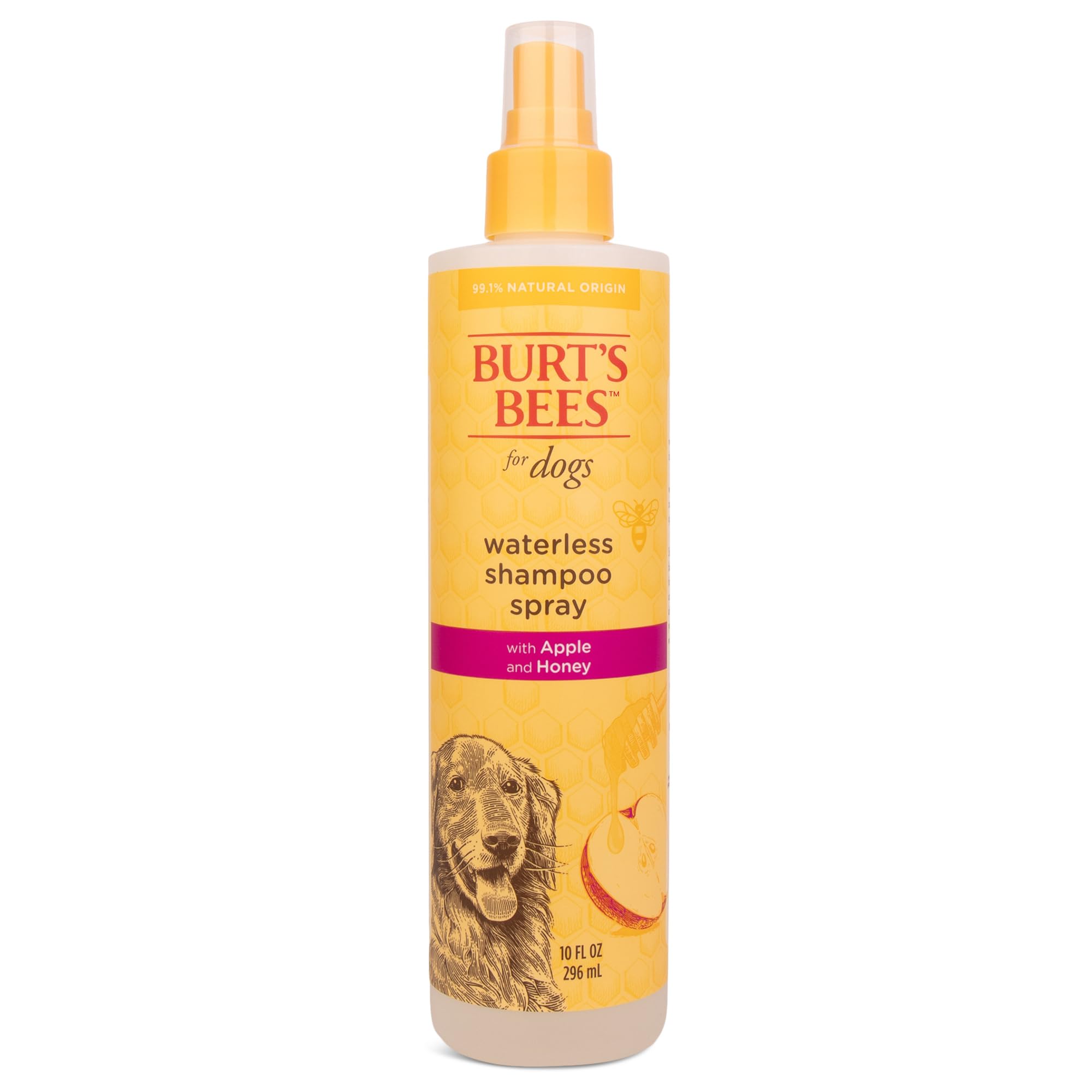 Burt'S Bees For Pets Waterless Shampoo Spray For Dogs With Apple And Honey, 99.1% Natural Origin Formulas, Waterless Dog Shampoo - Gentle Dry Shampoo For Dogs, Best Dog Shampoo, 10 Oz