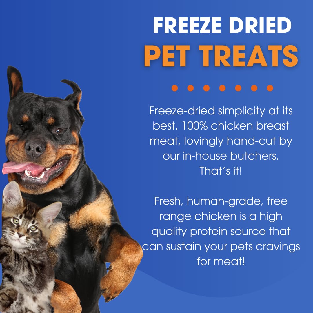 Formula Raw Freeze-Dried Chicken Strips for Dogs and Cats - Single Ingredient, Natural Raw Chicken Breast Treats - High Protein,