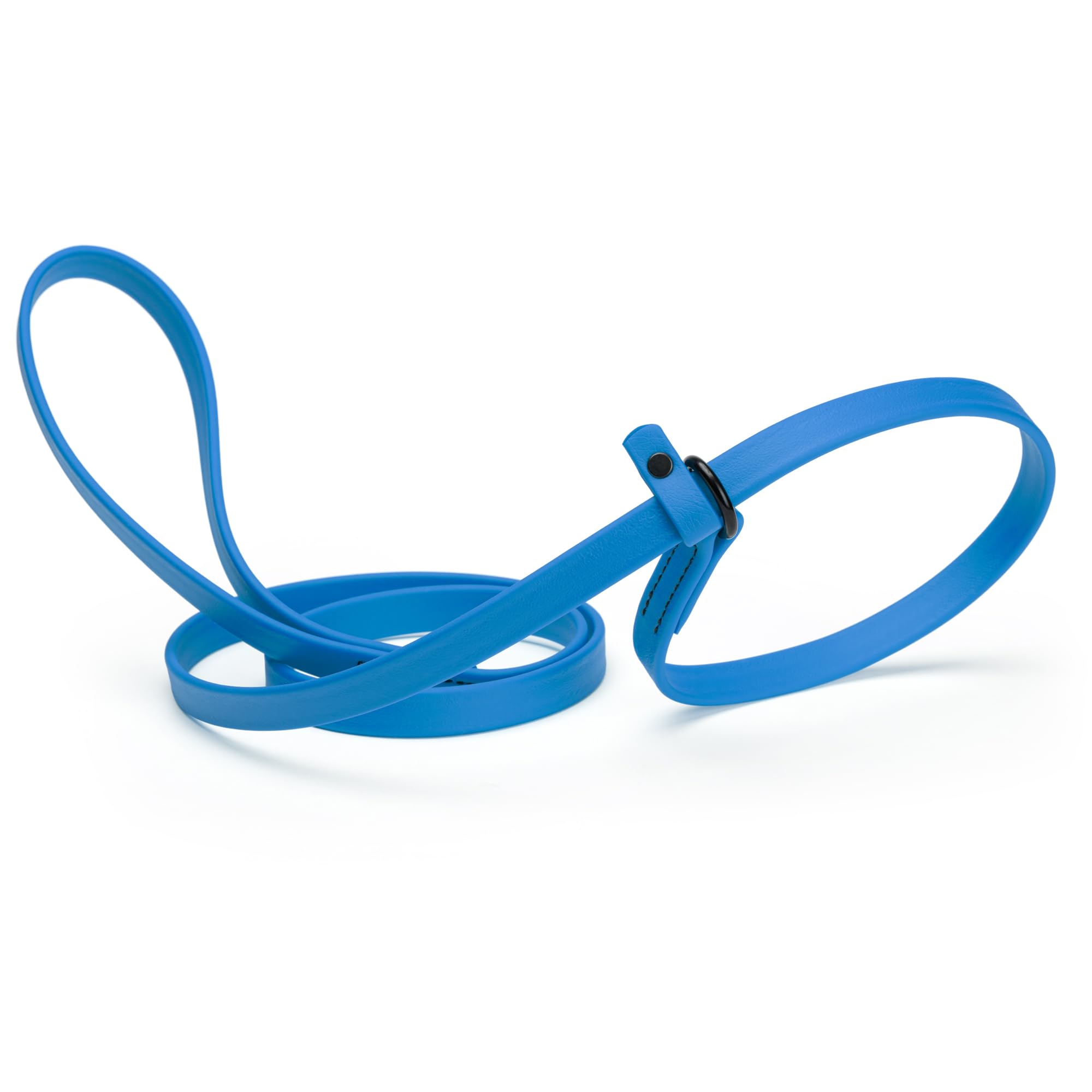 Dogline Biothane Slip Dog Leash - For Small, Medium And Large Dogs - Odor Free Slip Lead, Heavy Duty And Durable Material Kennel Lead - Cerulean Blue - 7Ft L X 1/2In W