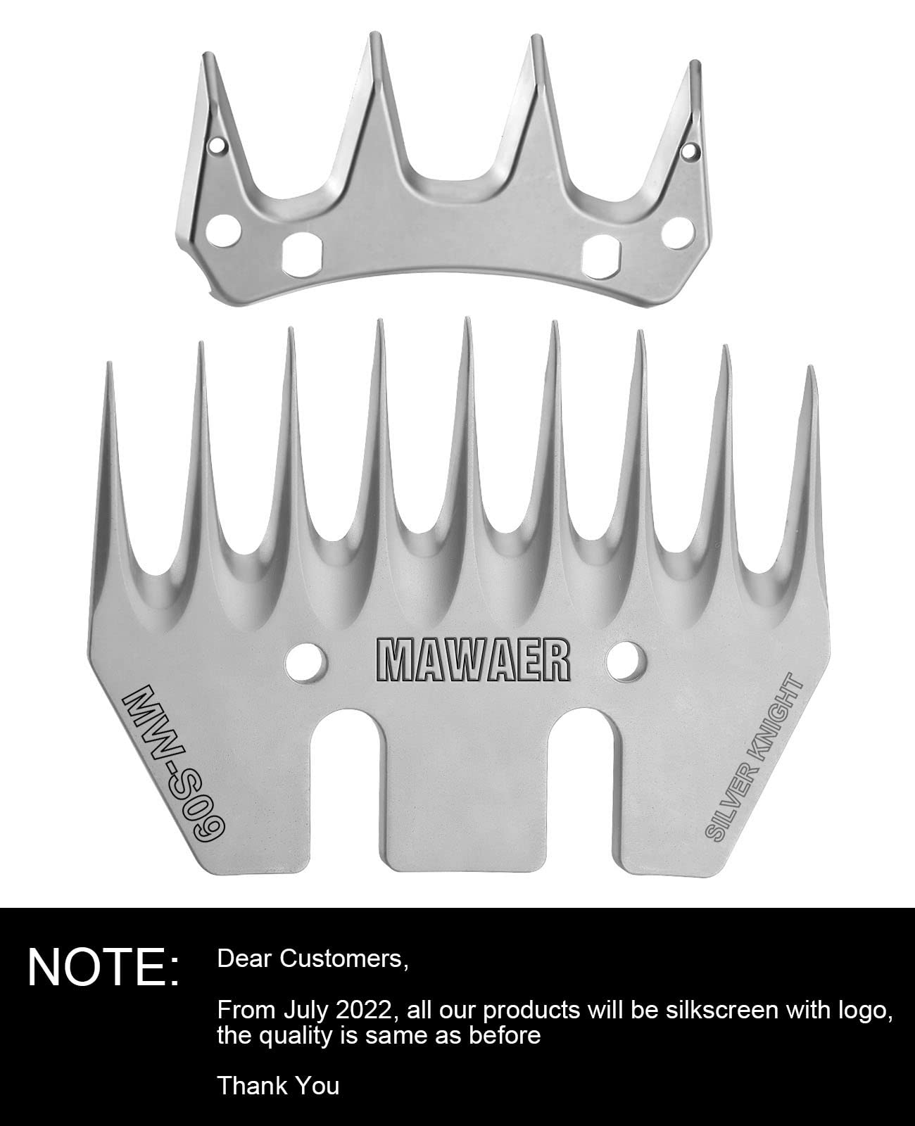 Mawaer 9 Teeth Sheep Shears Replacement Blades For Fit Oster, Lister, Heiniger Sheep Clippers, Detachable Animal Trimmer Shears