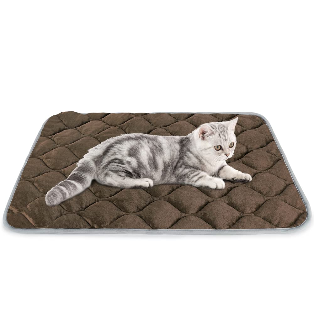 Uligota Self Heating Cat Mat Thermal Pet Bed Mat Self-Warming Pet Crate Pad Medium