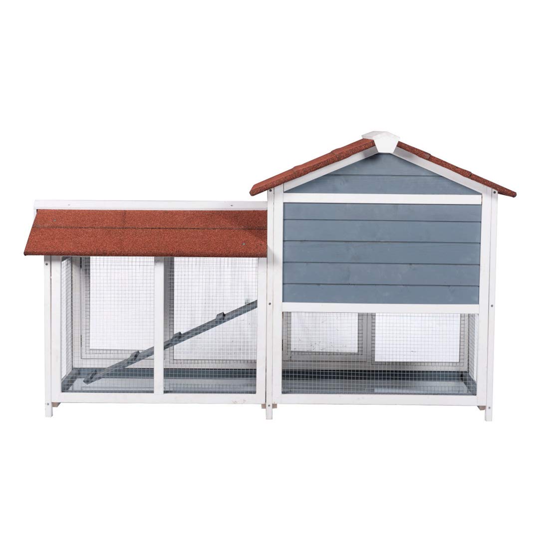 Good Life Two Floors 62' Wooden Outdoor Indoor Roof Waterproof Bunny Hutch Rabbit Cage Guinea Pig Coop Pet House For Small To Medium Animals With Stairs And Cleaning Tray Pet537