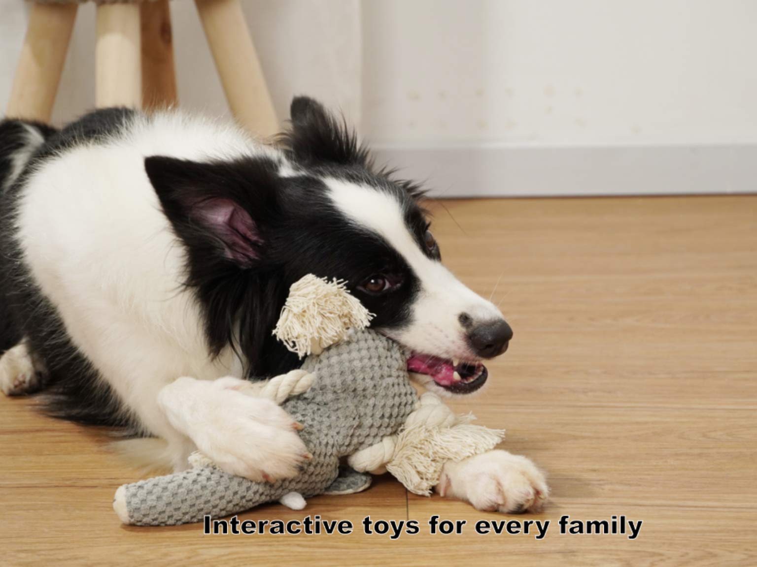 Kol Plush Squeaky Interactive Puppy Dog Toys With Crinkle Paper, Durable Chew Toys For Small And Medium Dogs With Elephant Shape