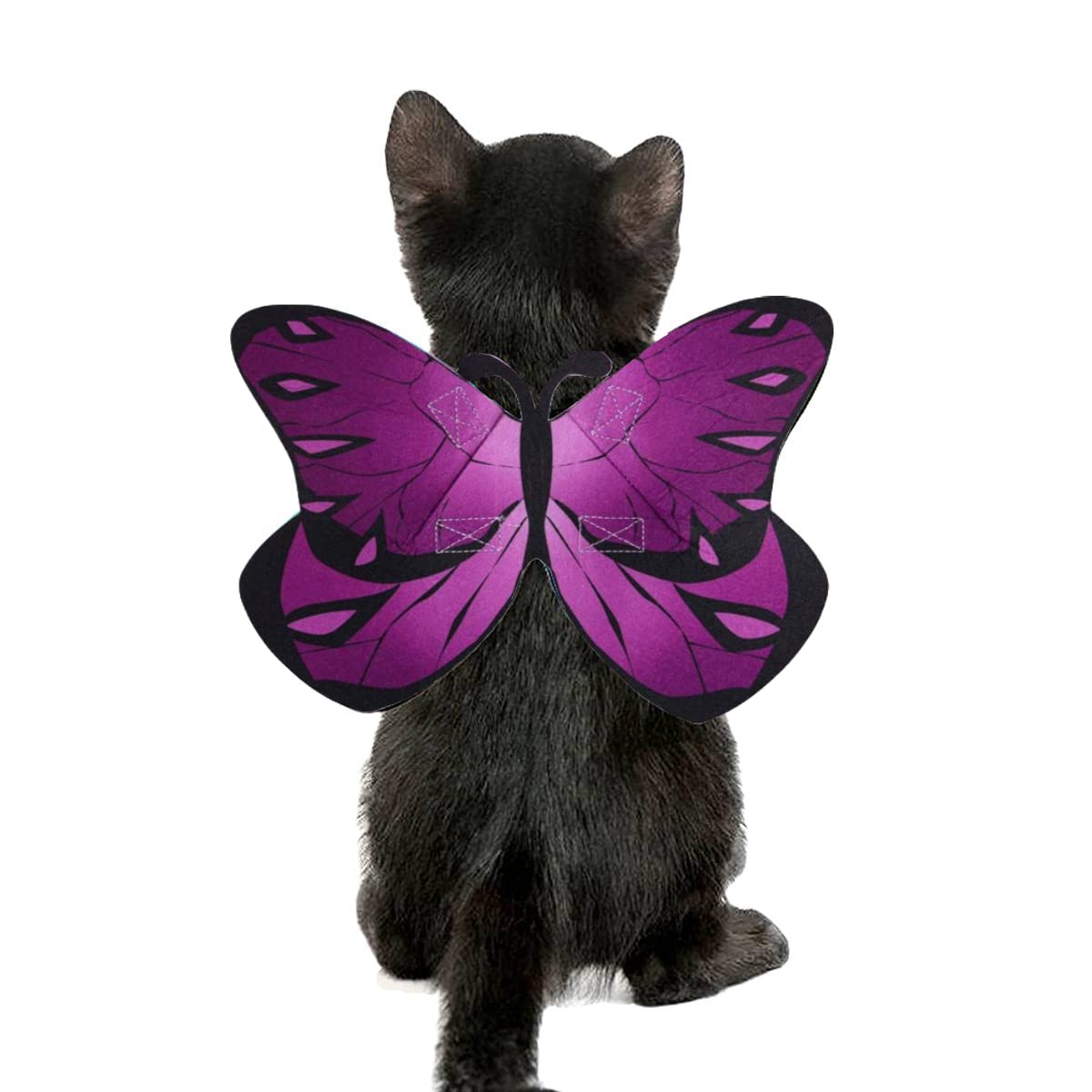 Cat Butterfly Costume Halloween Wings For Small Dogs And Cats, Puppy Cat Apparel Clothes For Halloween Party Decoration (Purple)