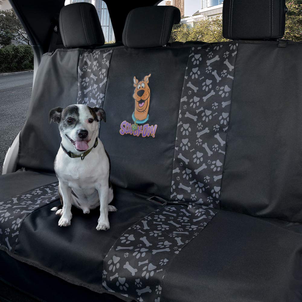 Bdk Scooby Doo Waterproof Dog Car Seat Cover For Back Seat - Heavy Duty Black Oxford Automotive Rear Bench Seat Cover For Dogs, Interior Covers For Auto Truck Van Suv