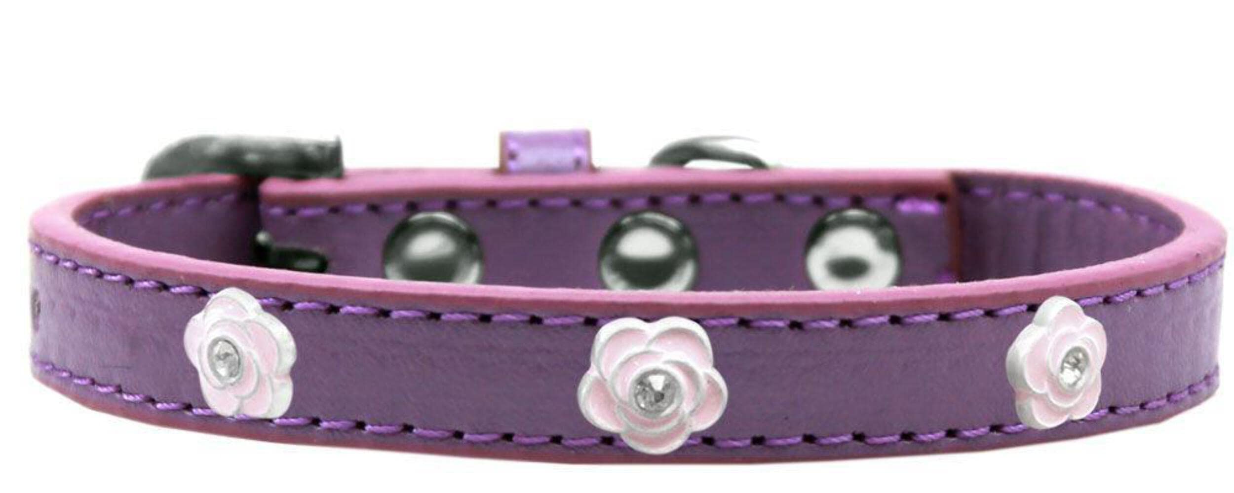 Mirage Pet Products Light Pink Rose Widget Dog Collar, Bright Pink, Size 10