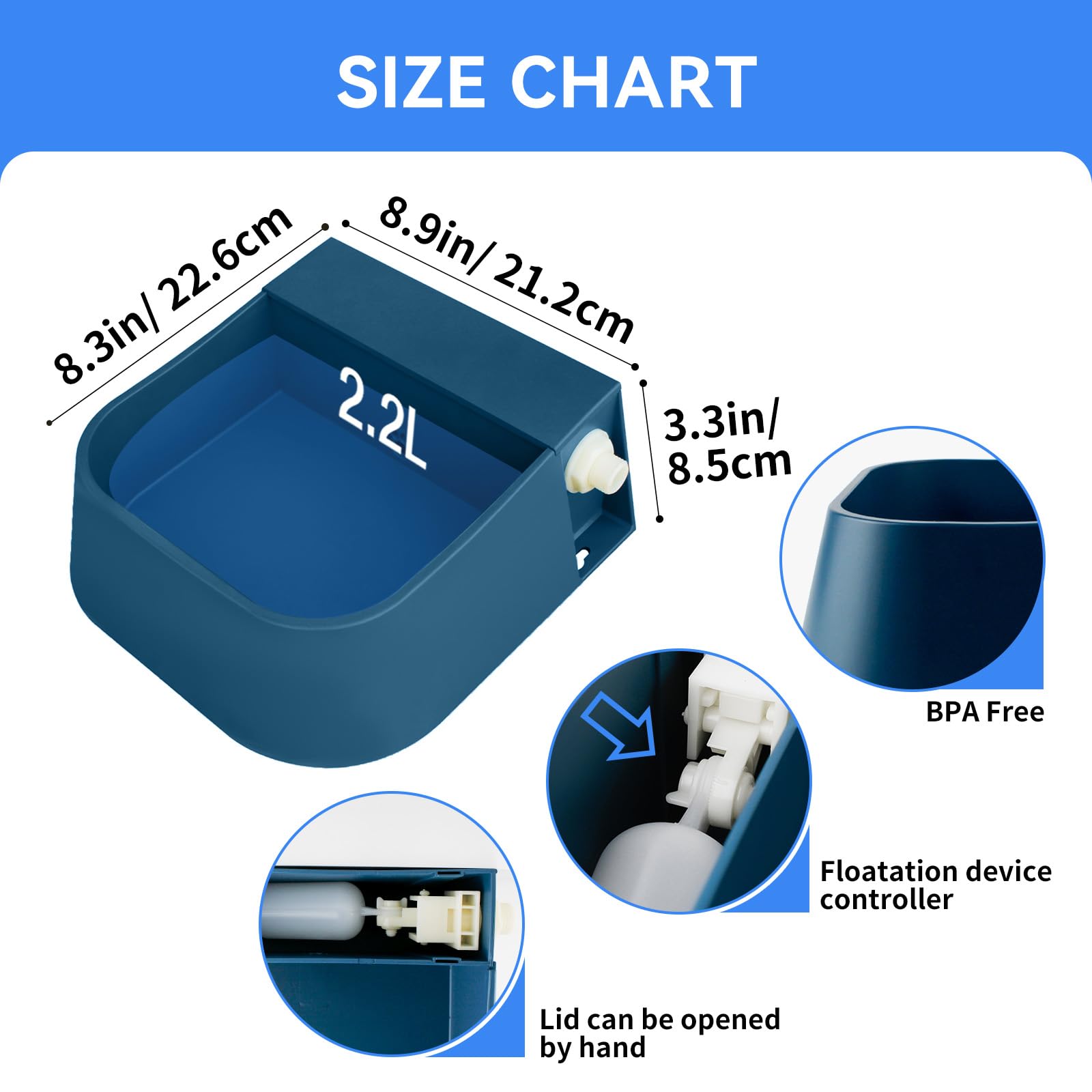 Enjoying 2L Automatic Dog Water Dispenser - Indoor/Outdoor Pet Waterer with Float Valve for Dogs, Cats & Livestock