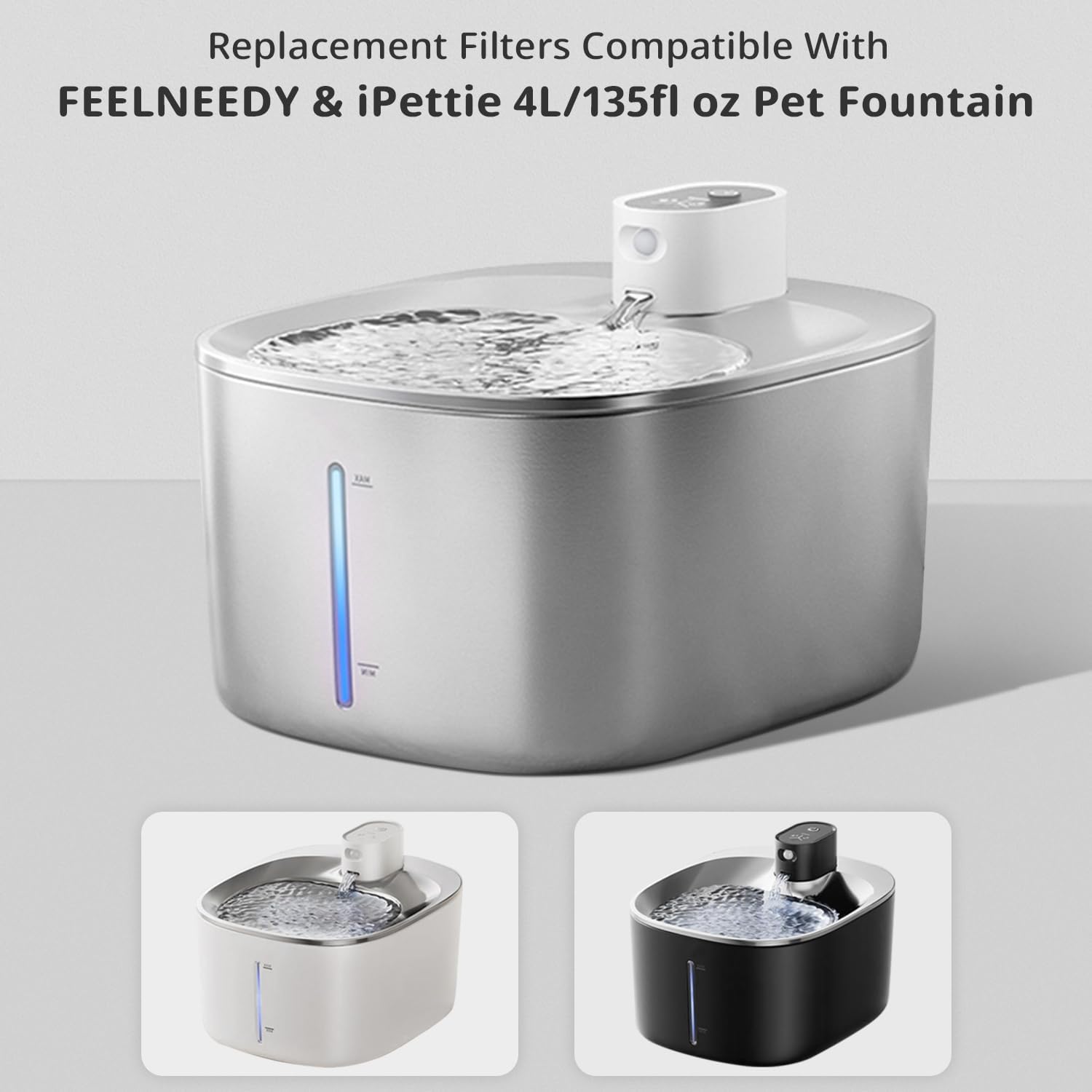 Cat Water Fountain Filter Replacement Pet Drinking Fountain Filters Compatible With 135 Fl Oz/4L Cat Water Fountain-12 Set Filte