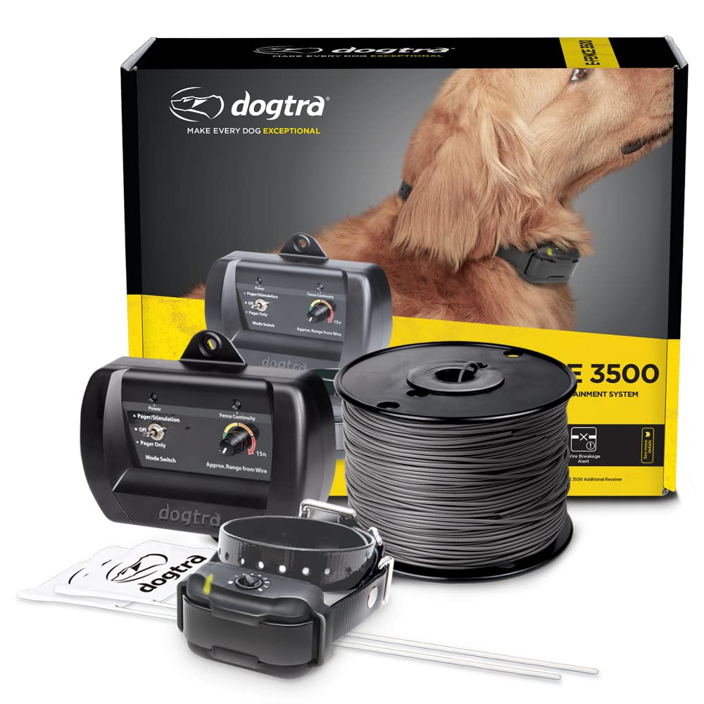 Dogtra E-Fence 3500 In Ground Fence For Dogs Wireless Rechargeable Collar 40-Acre Vibration Outdoor Underground Wire Electric Do