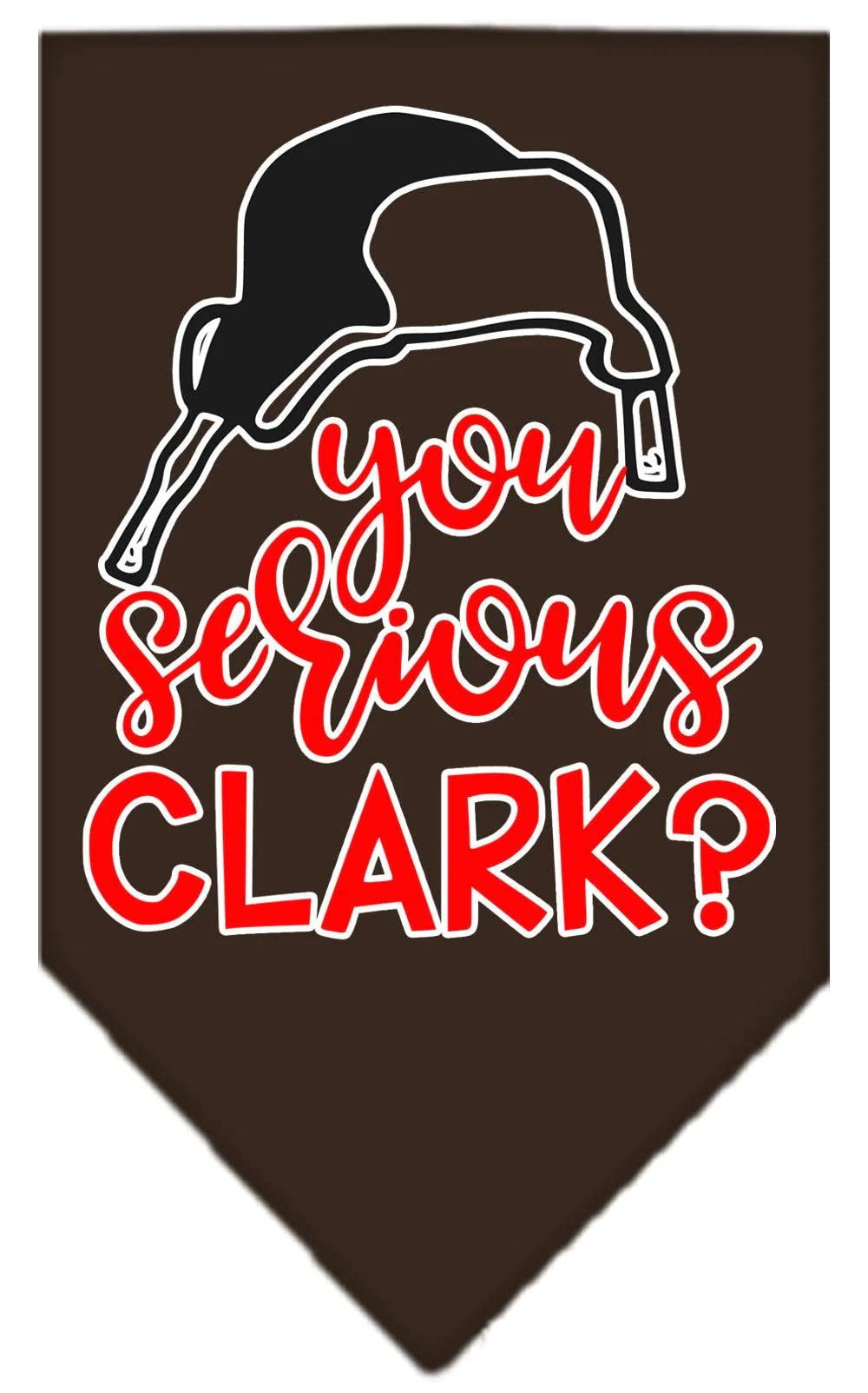 Christmas Pet and Dog Bandana Screen Printed, &quot;You Serious Clark?&quot; Yellow Small