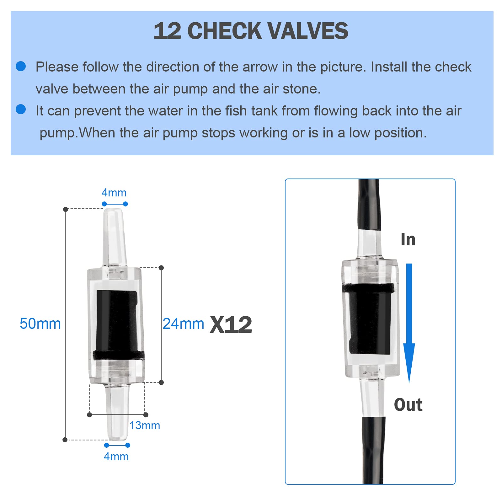 Saricho Aquarium air Pump Accessories Set-9.84/26.25/101.71 feet Aquarium Airline tubing Hose,Check valves,air Stones and connec