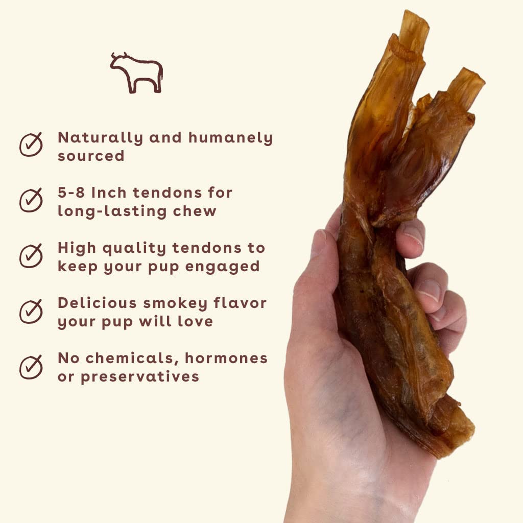 Pupford Turbo Beef Tendon Chews For Dogs & Puppies, All-Natural Dog Chew With Glucosamine For Joint Health, Long-Lasting Toy, Gr