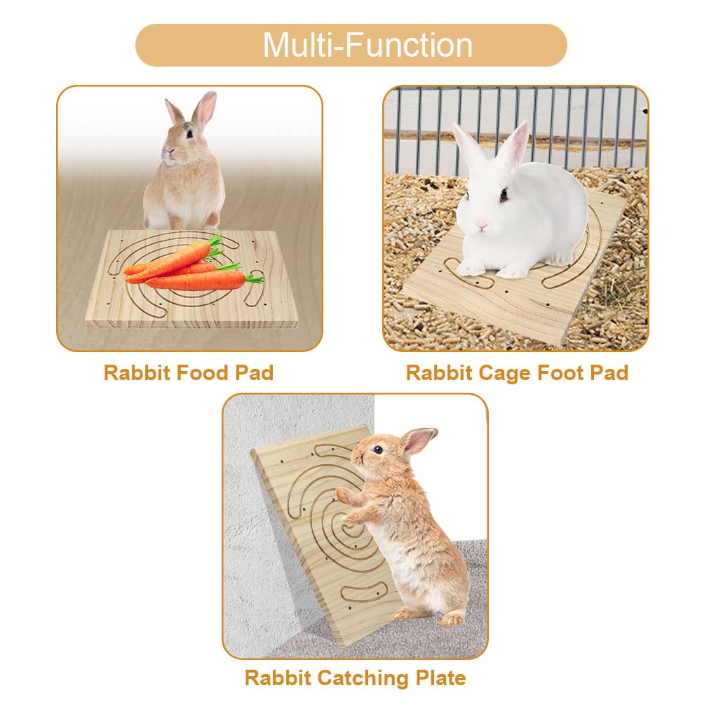 Litewoo Rabbit Scratch Board Foot Pad Mat Chew Toy Grinding Claws Teeth Natural Wood For Small Animal Rabbit Hamster Chinchilla Guinea Pig Ferret Gerbil Bunny Rat Cage Accessories (A)