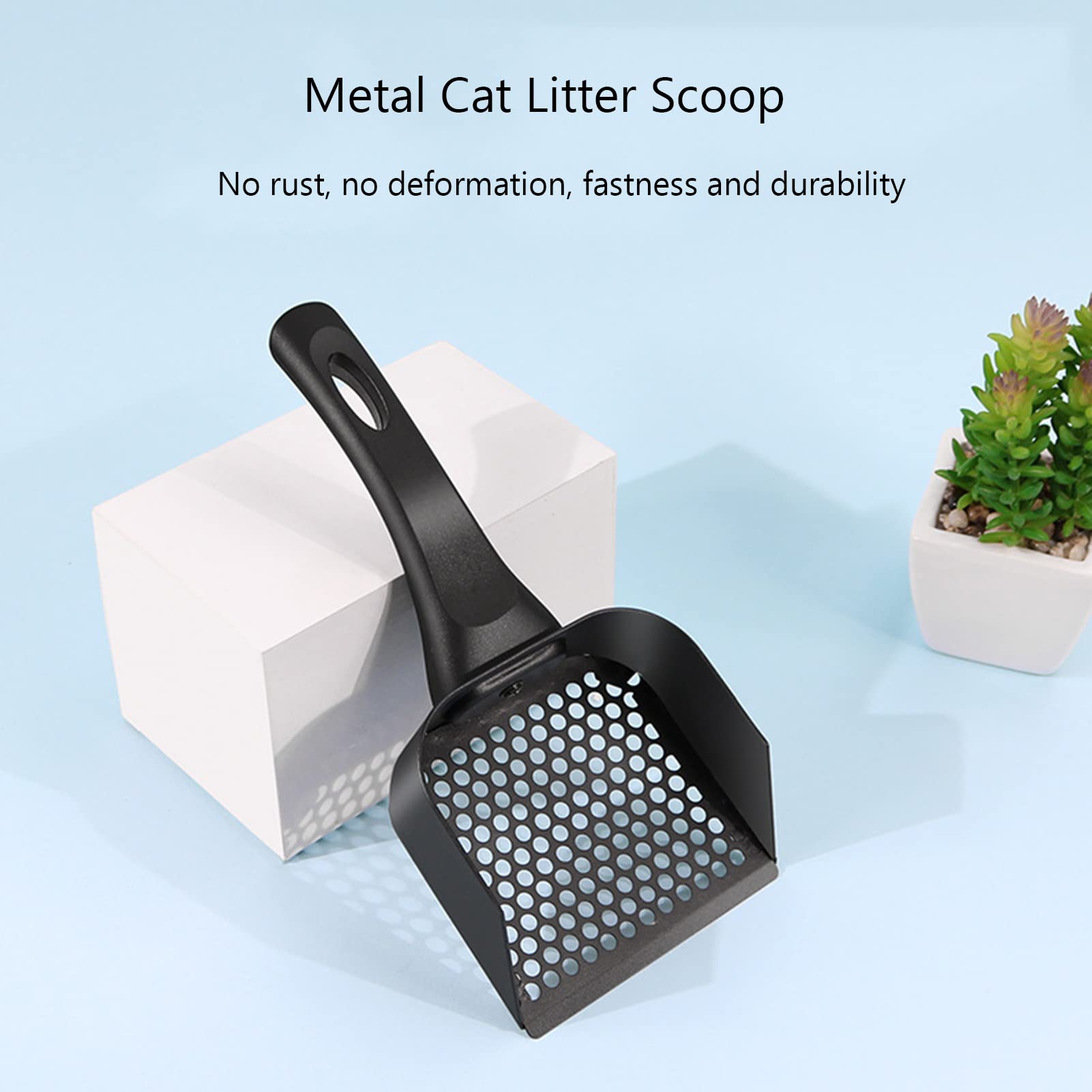 Yawpnan Metal Litter Scoop Cat Litter Scoop Durable Pet Poop Kitty Litter Shovel,Metal/5Mm