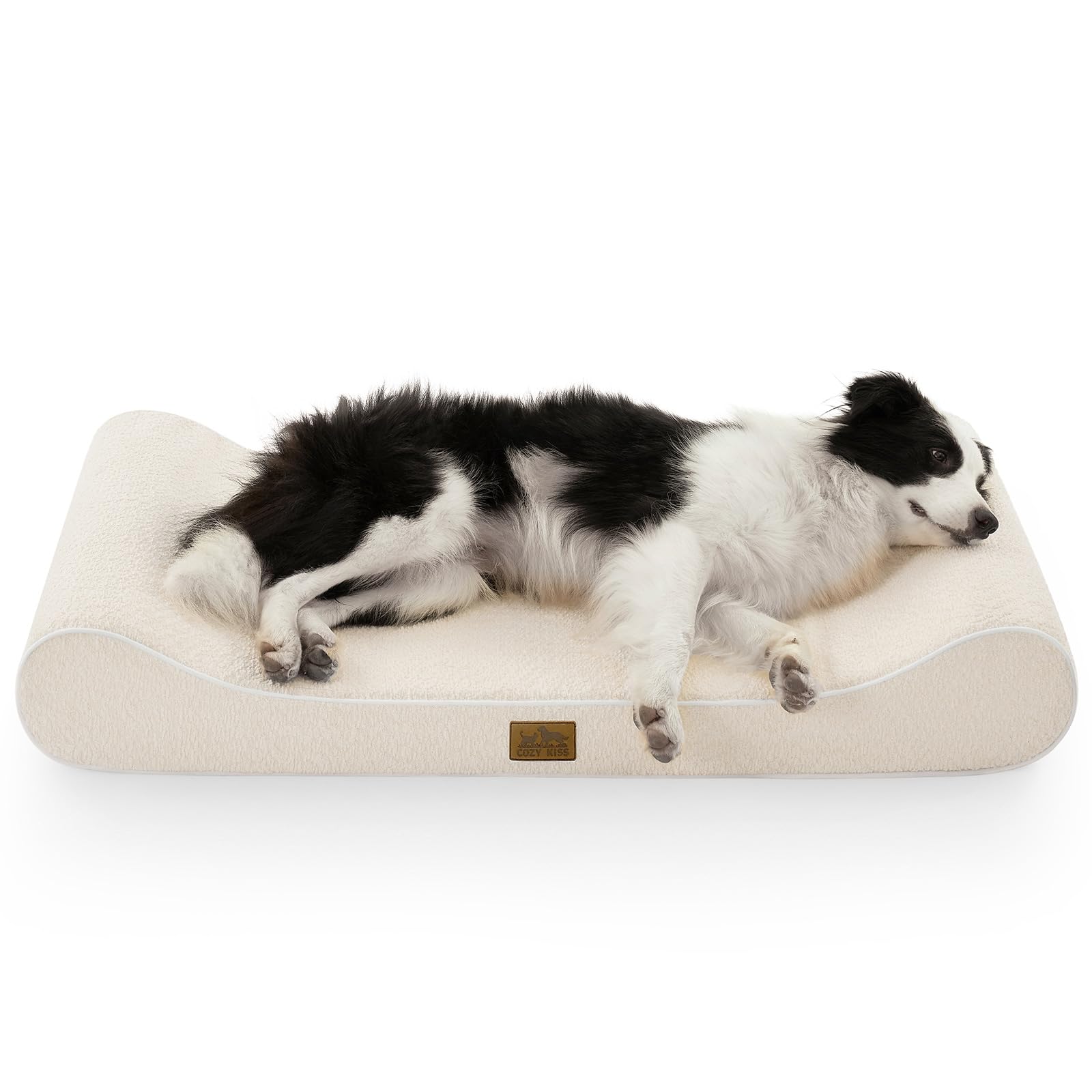 COZY KISS Orthopedic Dog Bed for Large Dogs up to 90 lbs - Removable Washable Cover with Waterproof Lining & Non-Skid Bottom, Co