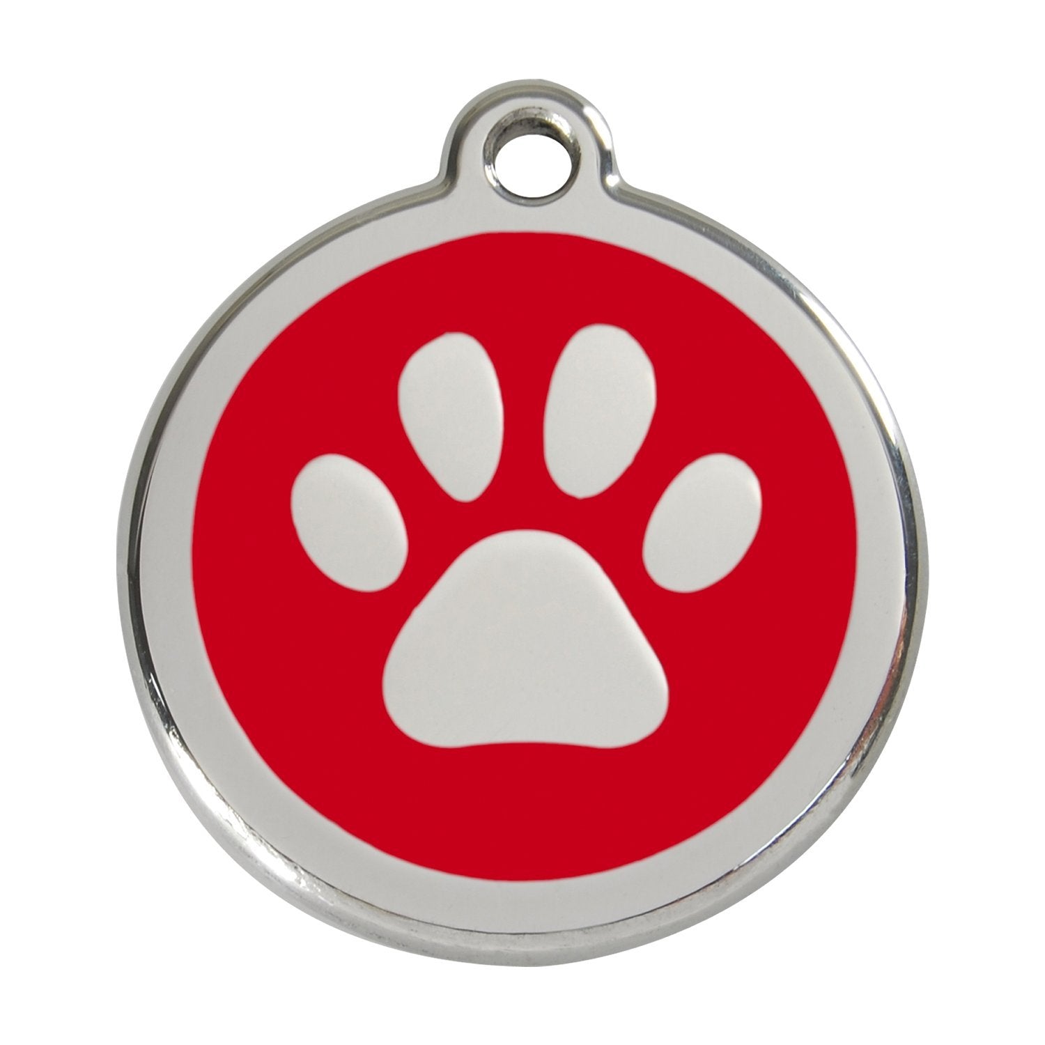Red Dingo Dog Collar Tag Red Paw 38 mm
