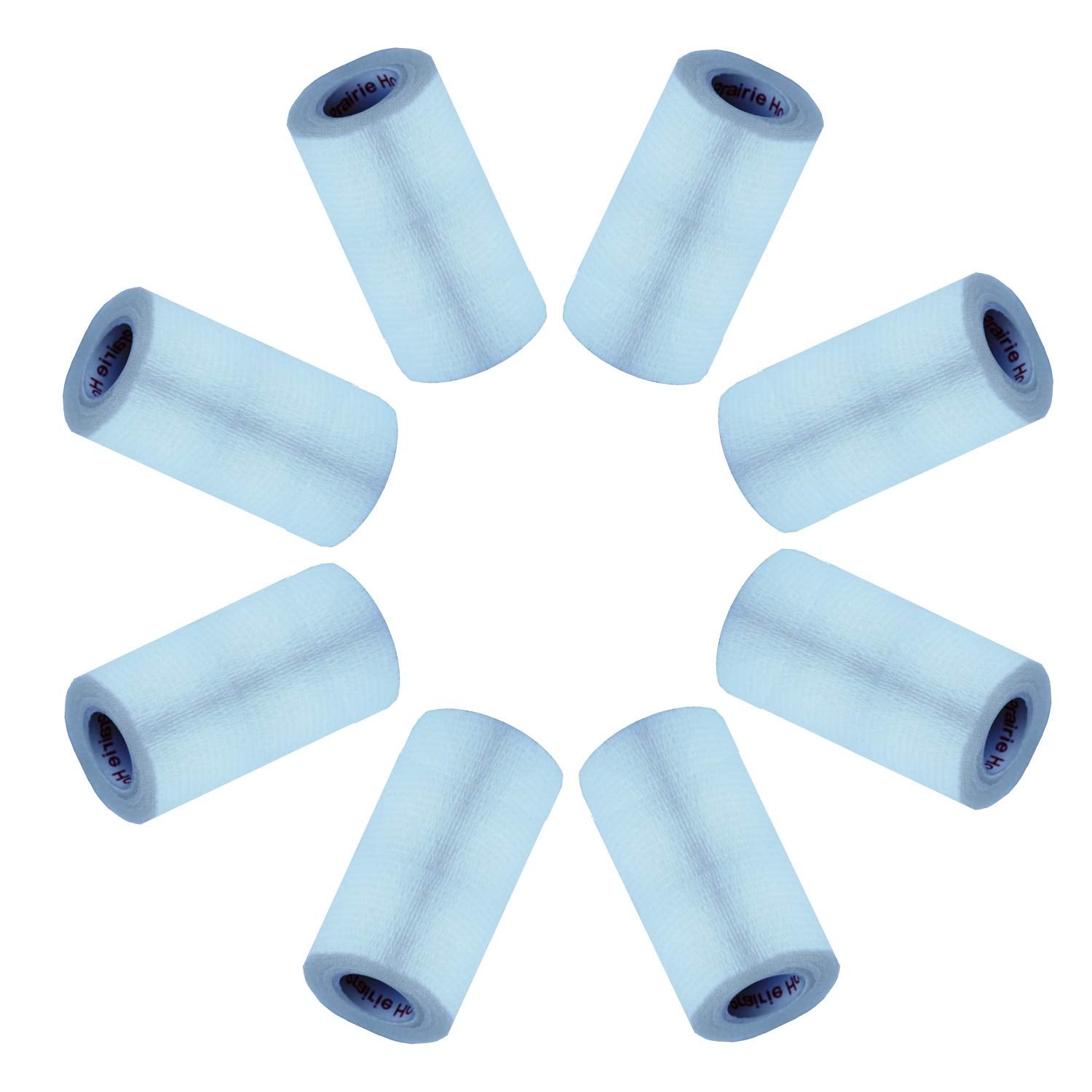 4 Inch Vet Wrap Tape Bulk (White) (Pack of 6) Self Adhesive Adherent Adhering Flex Bandage Grip Roll for Dog Cat Pet Horse