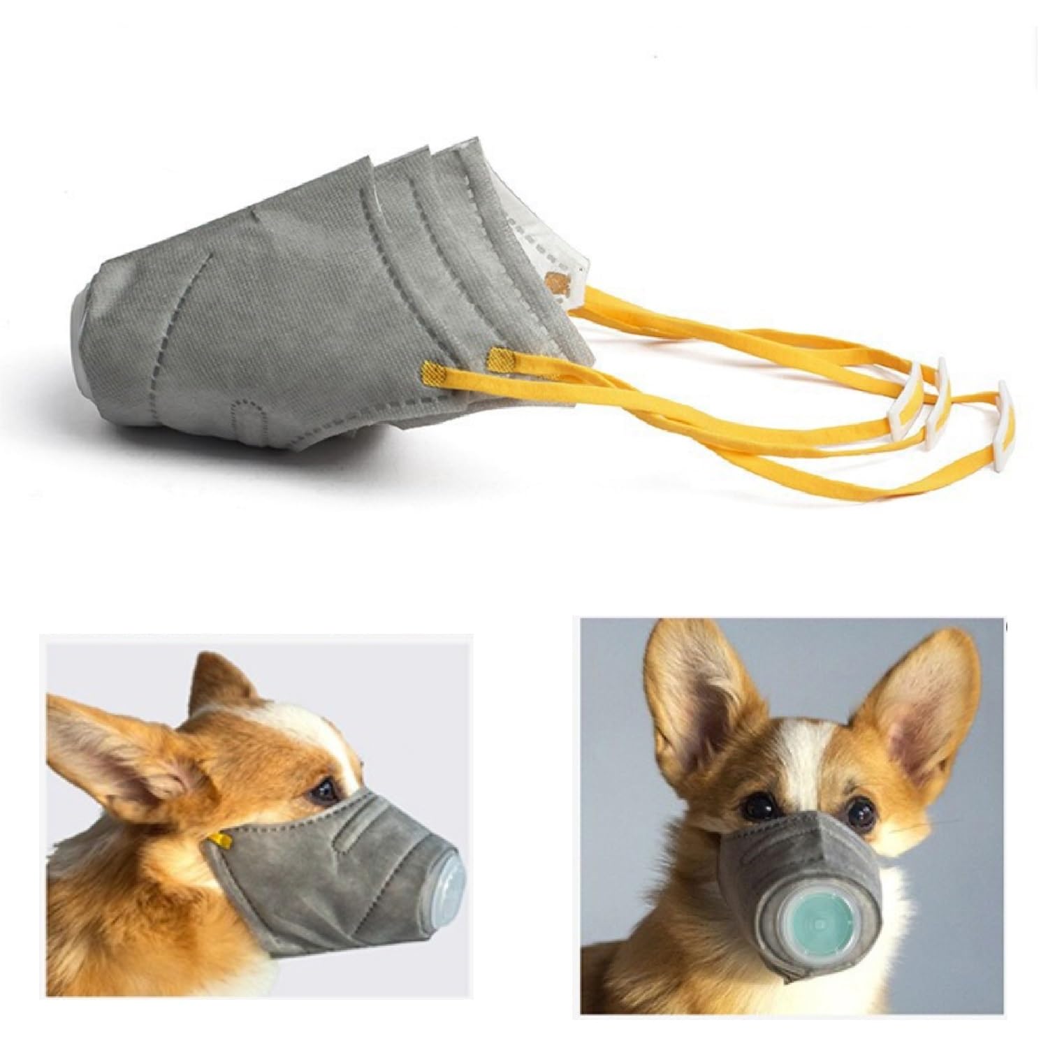 3 Pcs Dog Respirator Mask, Adjustable And Reusable Dog Air Filter Muzzle, Breathable Protective Mask For Medium And Large Dogs