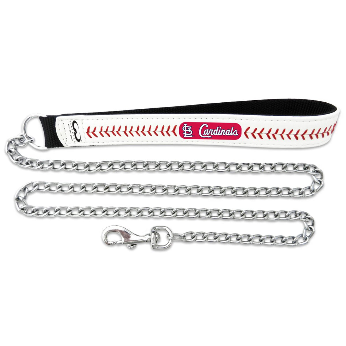 MLB St. Louis Cardinals Baseball Leather Chain Leash, 3.5 mm