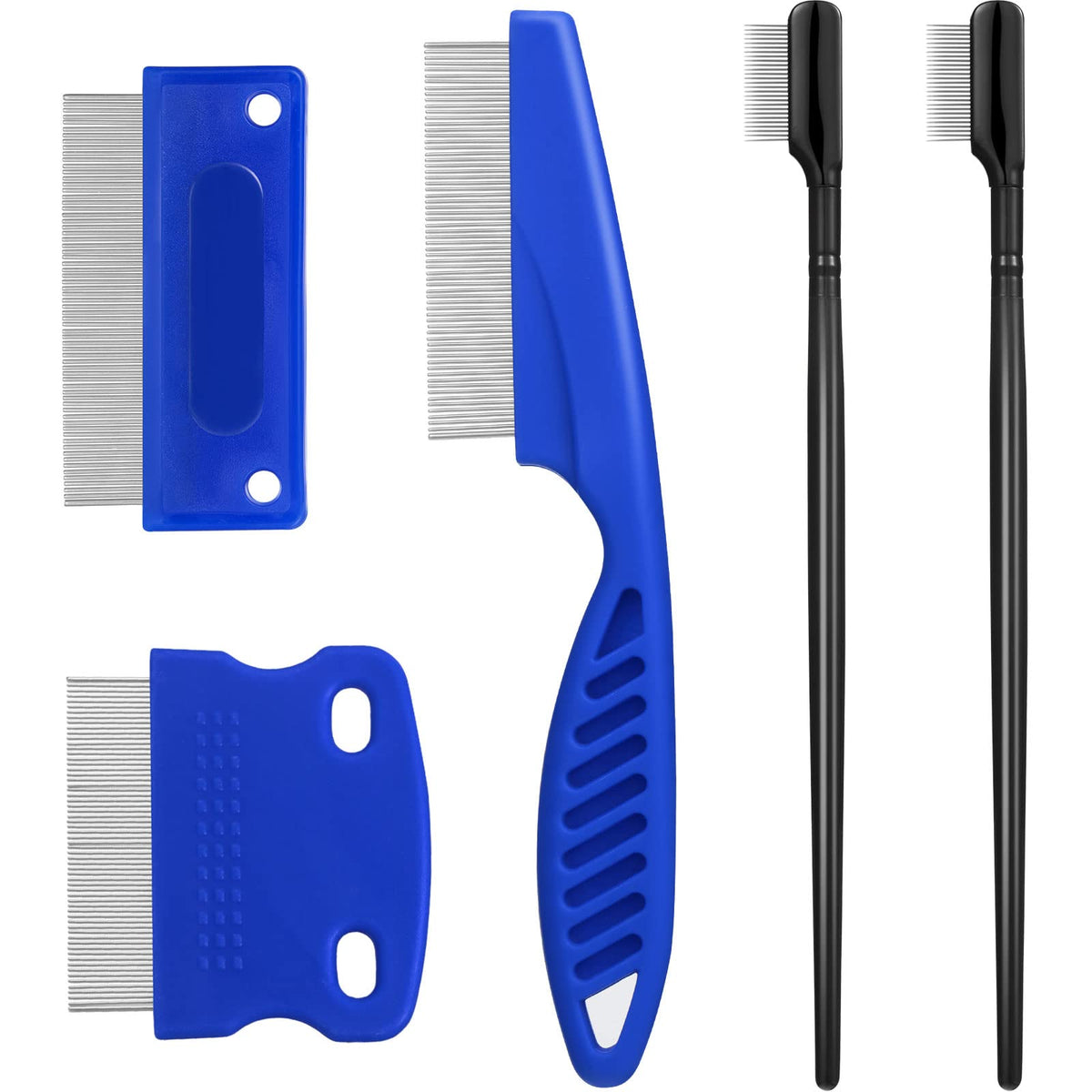 5 Pieces Dog Eye Combs Tear Stain Remover Combs Pet Grooming Comb For Small Dogs Gently Removing Eye Mucus And Crust (Blue, Blac