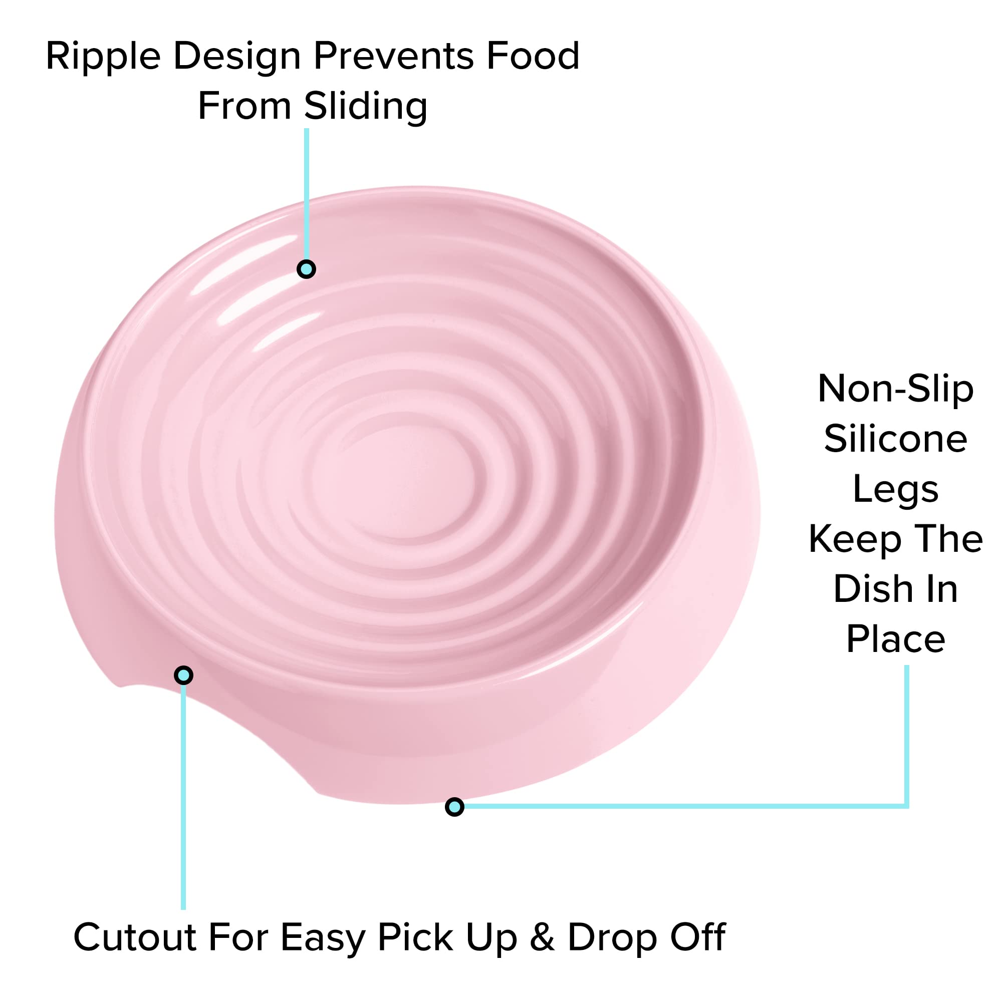CatGuru Cat Bowls, Whisker Stress Free Cat Food Bowl, Reliefs Whisker Fatigue, Wide Cat Bowl, Non Slip Cat Food Bowls, Shallow C