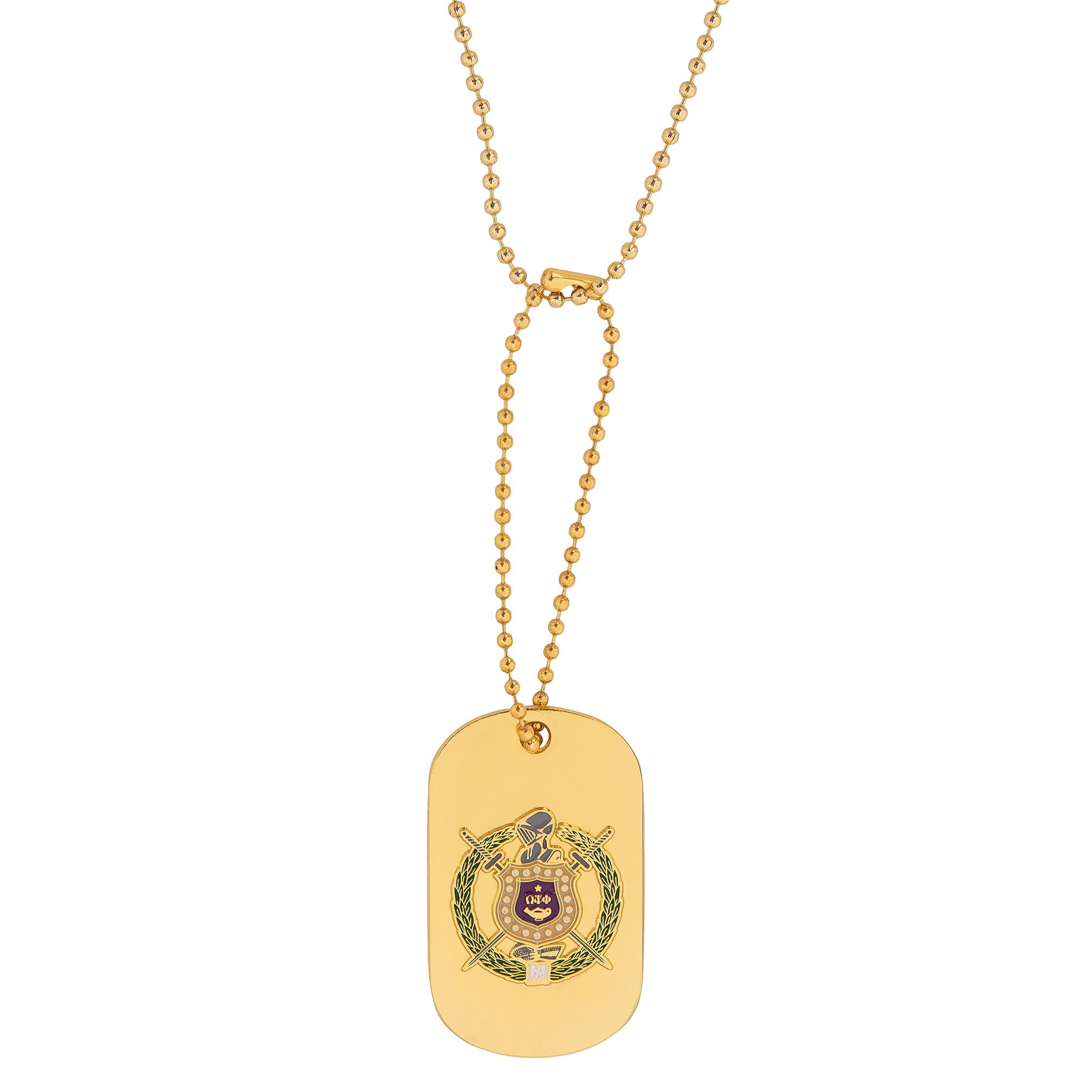 Desert Cactus Omega Psi Phi Necklace Fraternity Dog Tag Greek Opp Omega Man D9 Divine 9 (Style A - Crest & Letter)