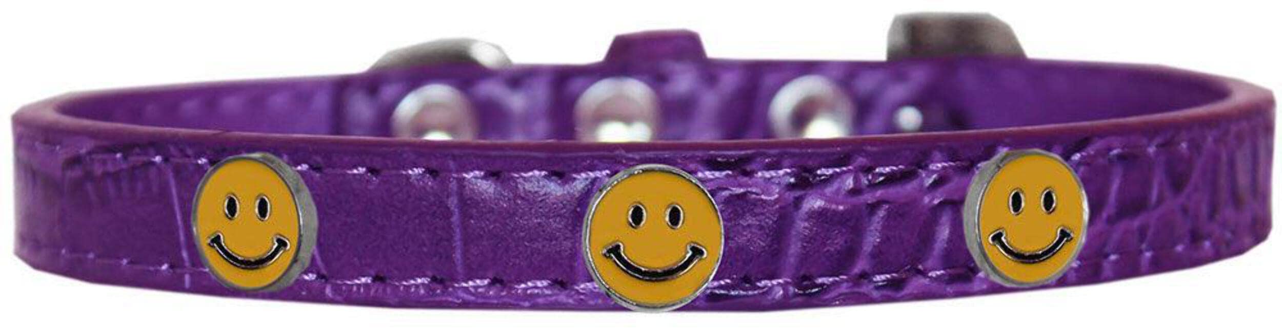 Mirage Pet Products Happy Face Widget Croc Dog Collar Orange Size 18