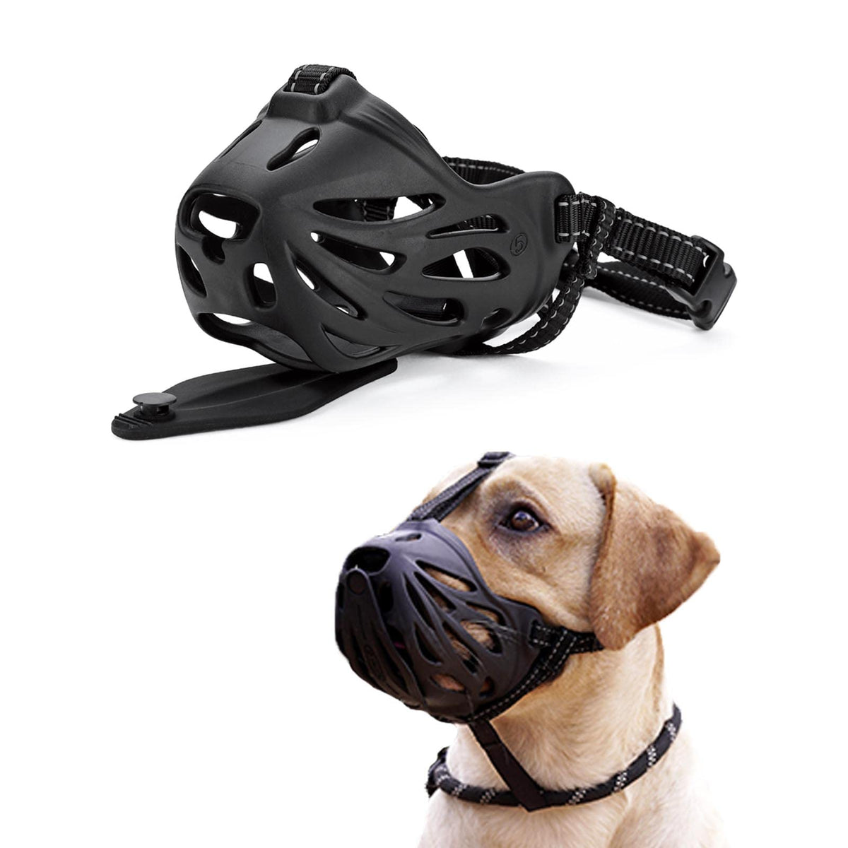 Jipimon Basket Muzzle For Dogs, Breathable Comfortable Dog Muzzle, Drinkable Prevents Biting Barking Chewing Muzzle For Small Medium Large Dogs