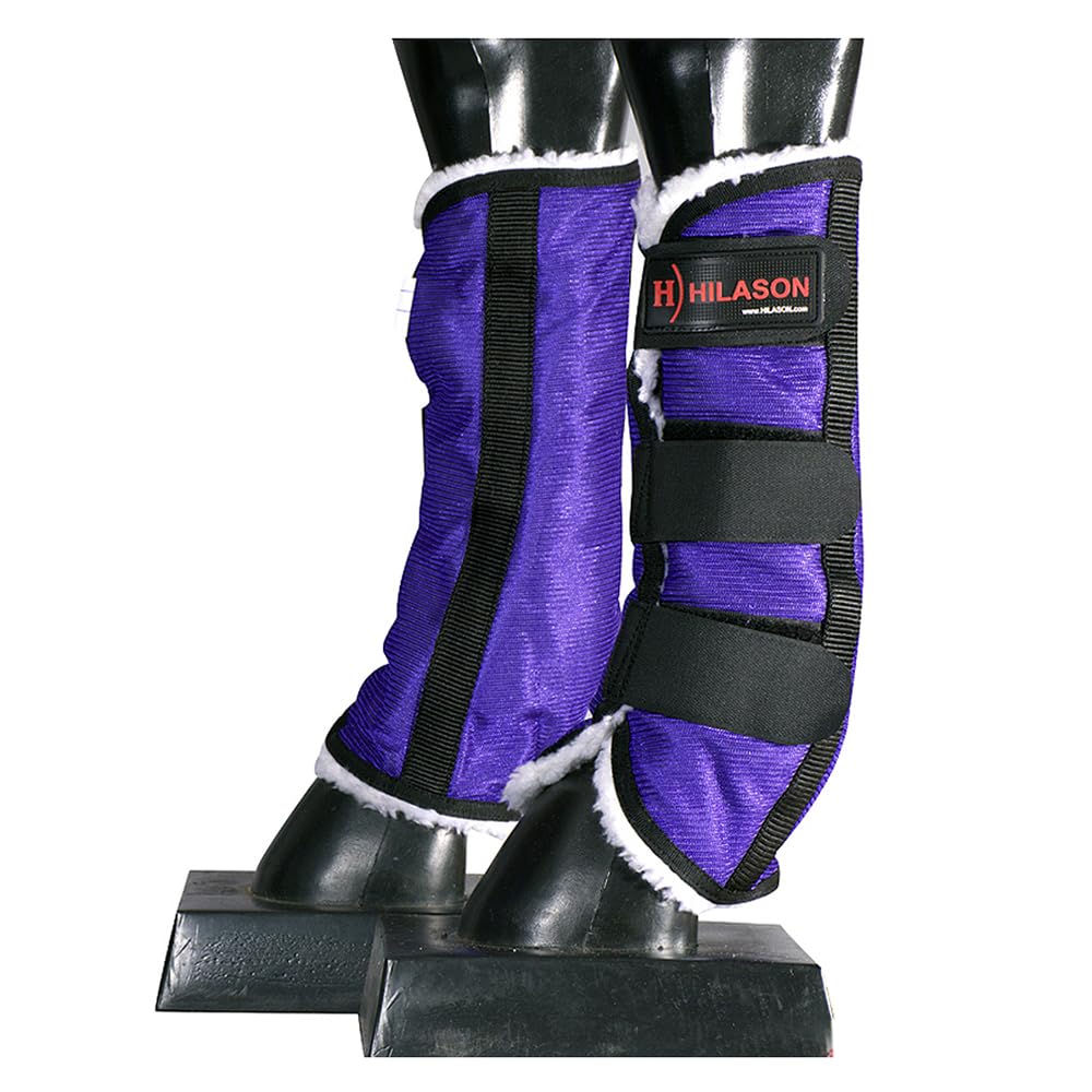 HILASON Western Horse Fly Boots W/Fleece Uv Protection Insects Purple