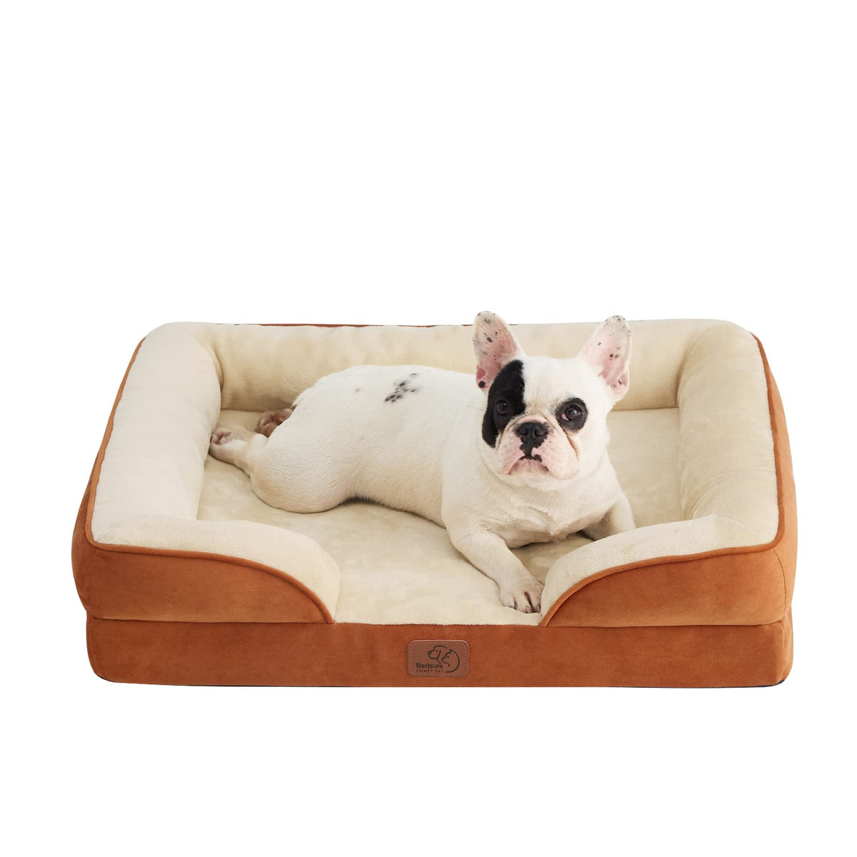 Bedsure Orthopedic Dog Bed For Medium Dogs - Waterproof Dog Sofa Beds Medium, Supportive Foam Pet Couch Bed With Removable Washable Cover, Waterproof Lining And Nonskid Bottom, Caramel