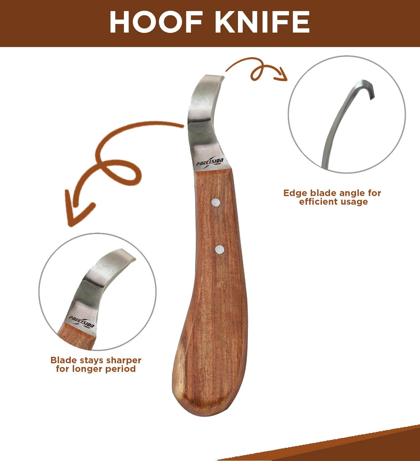 Precision Canada Hoof Knife Loop Blade Japanese Stainless Steel