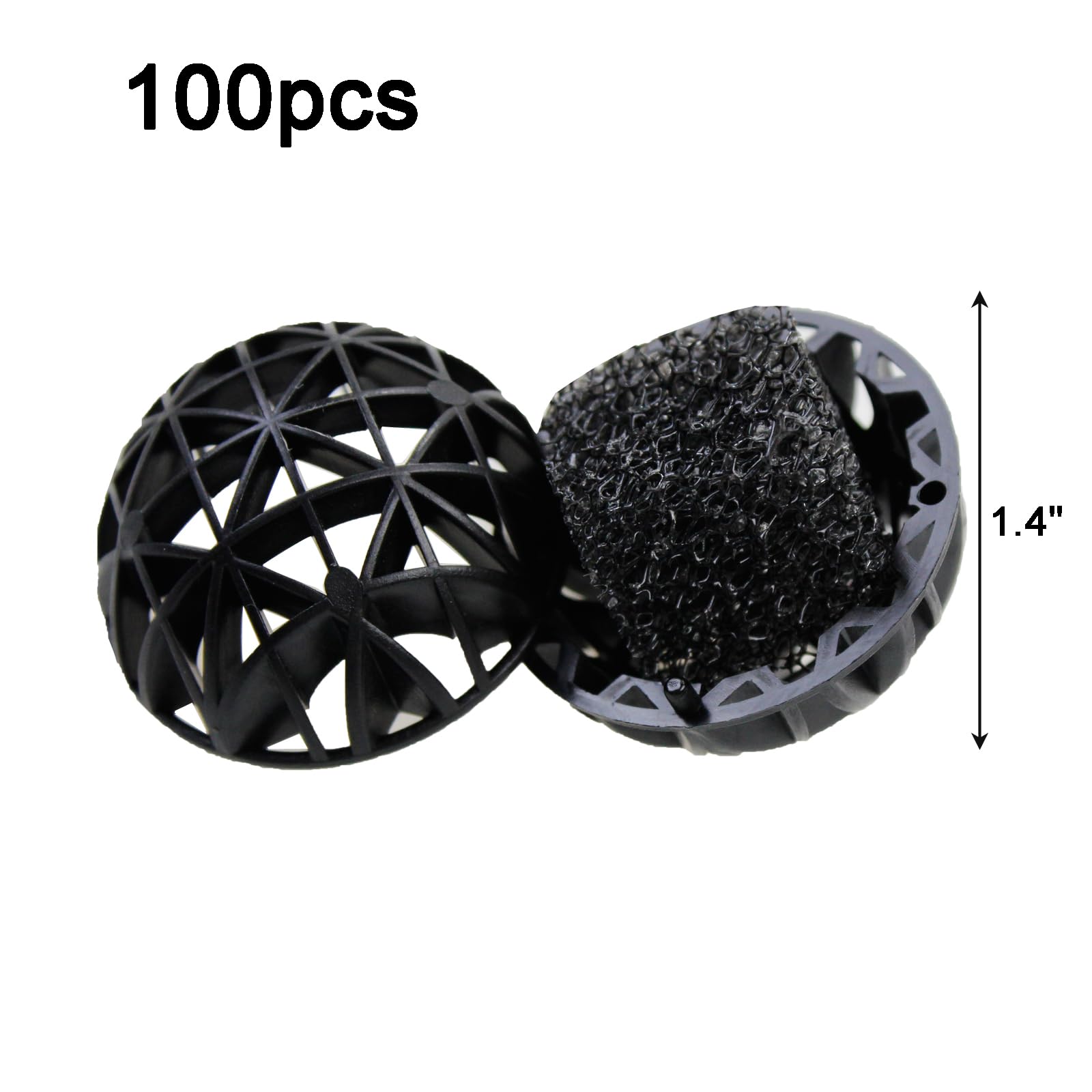 Aquaneat Aquarium 1.4' Bio Balls 100Pcs For Fish Tank Pond Canister Filter Media