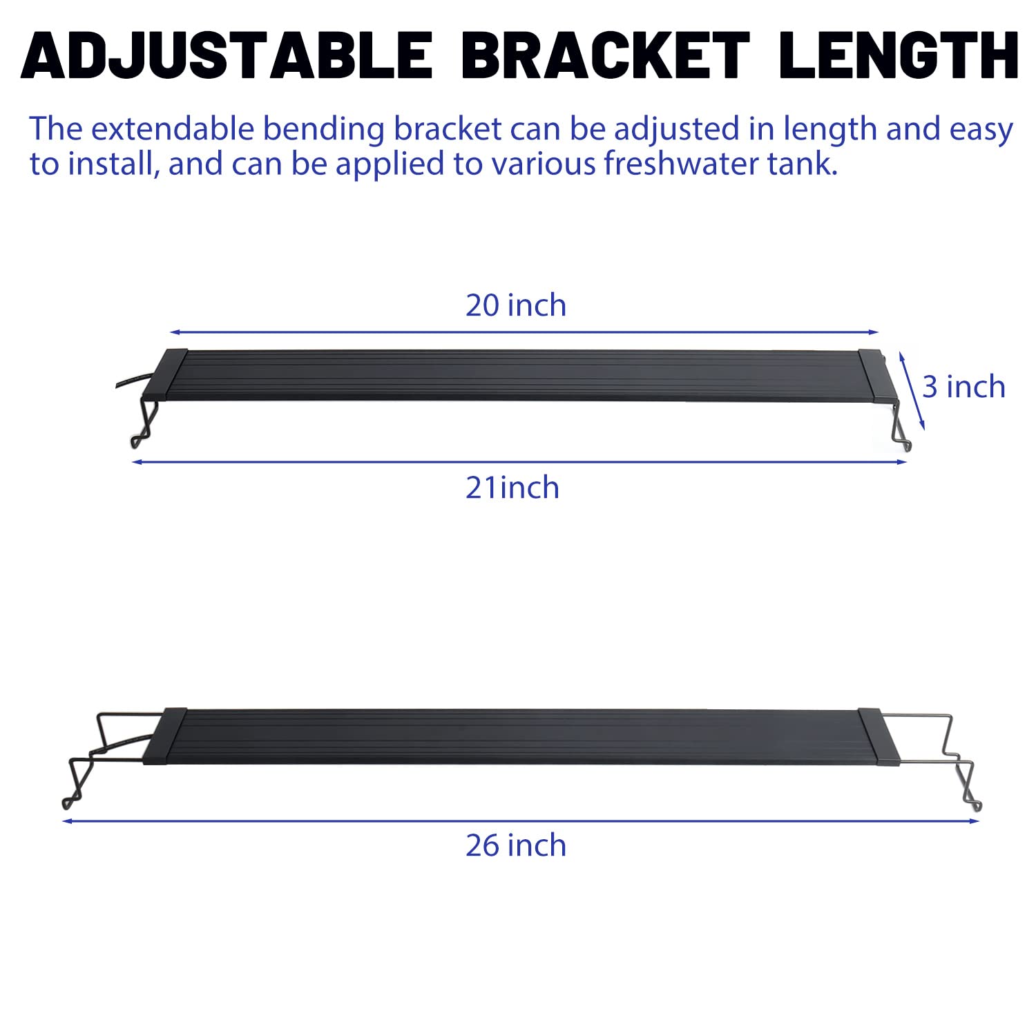 Water Rebirth Aquarium Lights Fish Tank Light (Remote Controller Version, 20-26'')