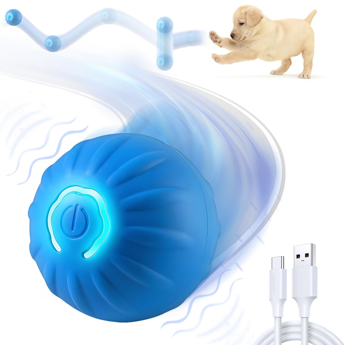 dog vibrating toy Petgeek Interactive Dog Ball, Squeaky Dog Toys With Music And Recordin –  Petocart