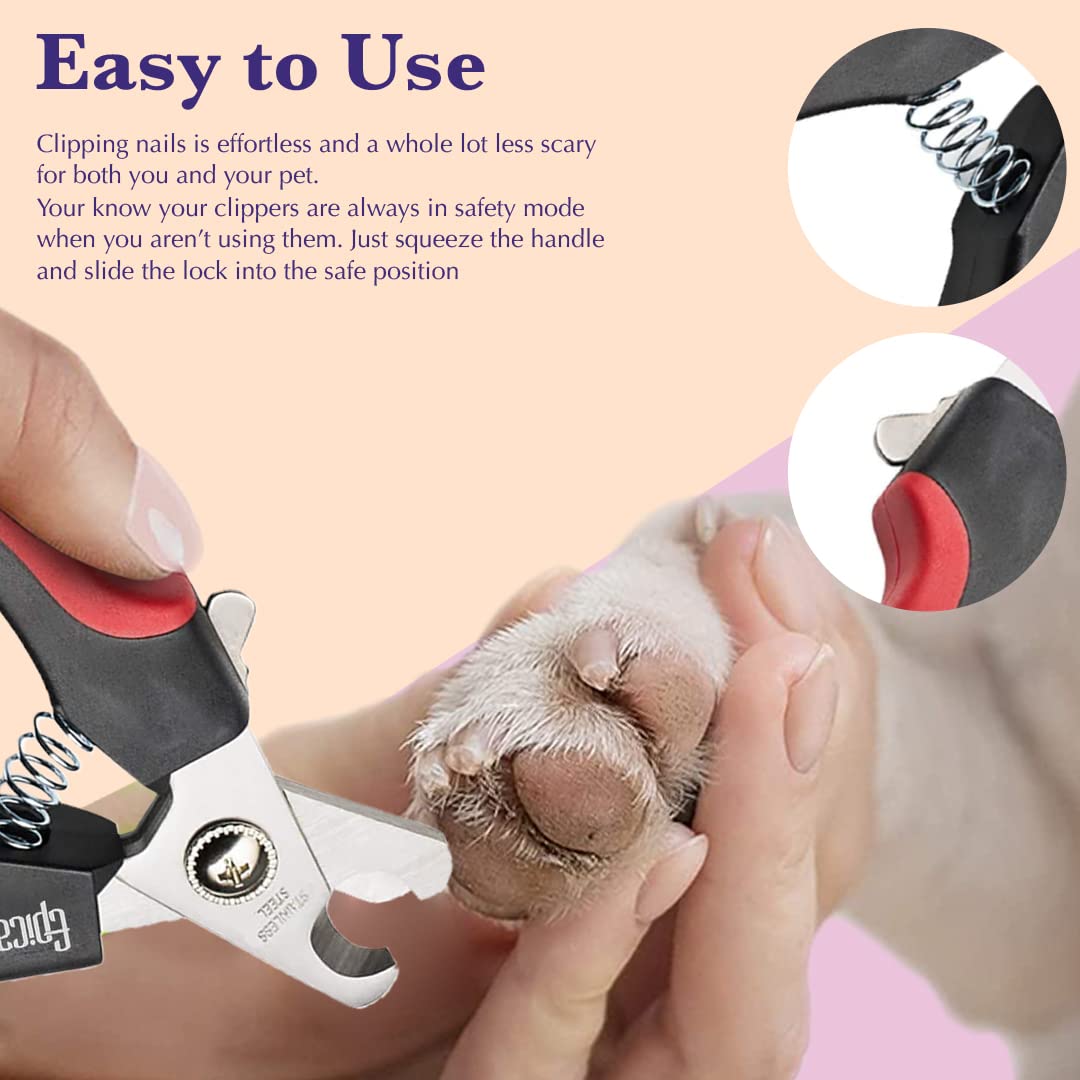 Epica Cat Nail Clipper, Dog Nail Clipper | Cat Nail Clippers With Safety Guard, Cat Claw Clippers | Dog Nail Clippers For Small Dogs, Puppy Nail Clippers | Cat/Dog Nail Clipper, Small/Medium Black