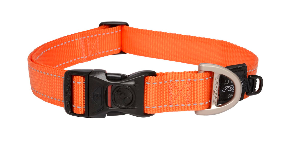 Reflective Dog Collar For Extra Large Dogs, Adjustable From 17-27 Inches, Orange
