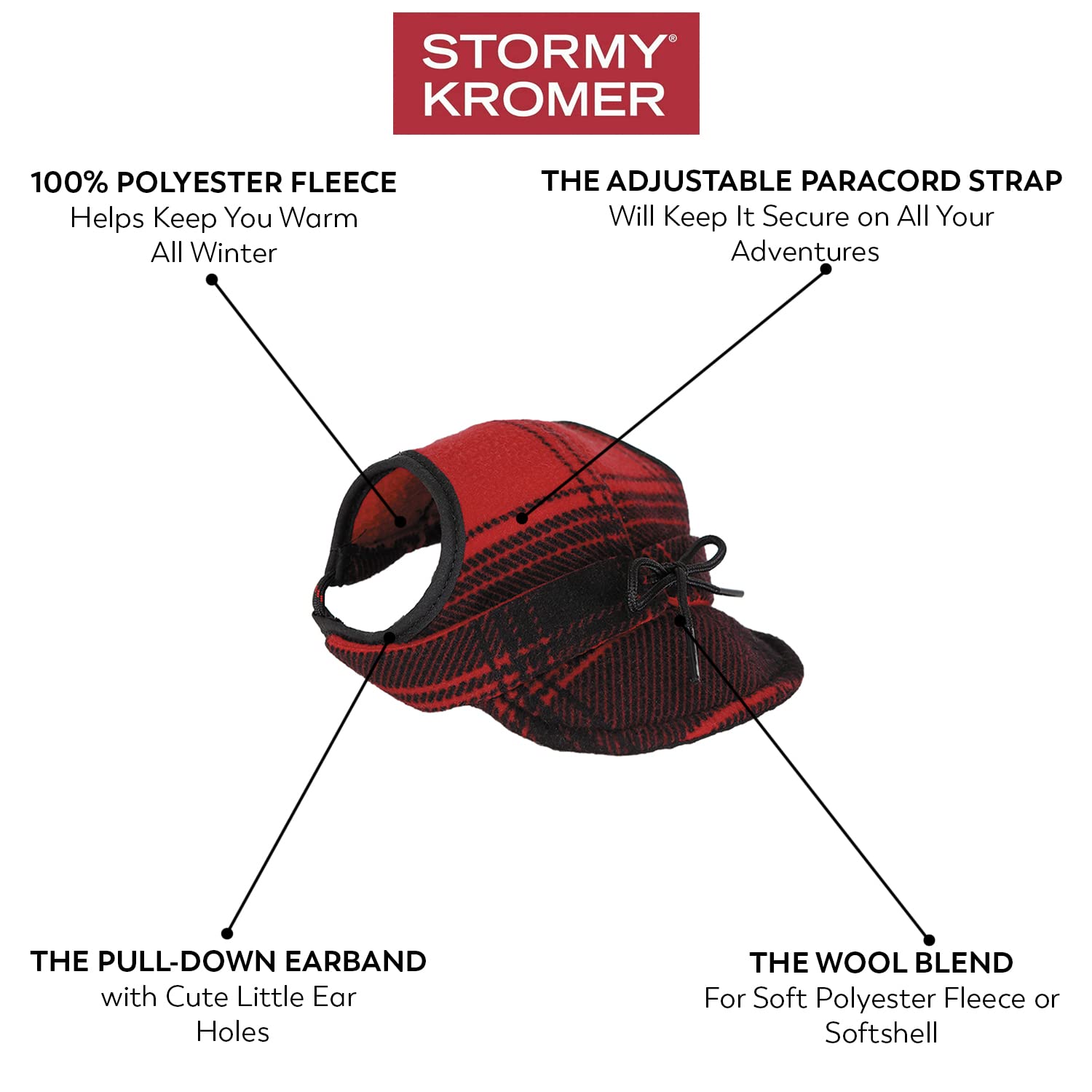 Stormy Kromer Critter Kromer For Her - Pet Hat, Dog Winter Hat, Warm Pet Accessories