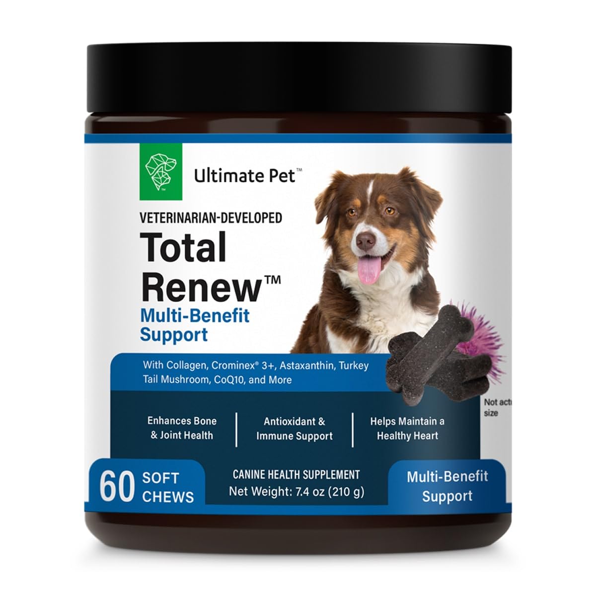 Ultimate Pet Nutrition Total Renew Vet-Developed Soft Chew Multivitamin for Dogs, Supports Joint, Heart, Immune & Digestive Heal
